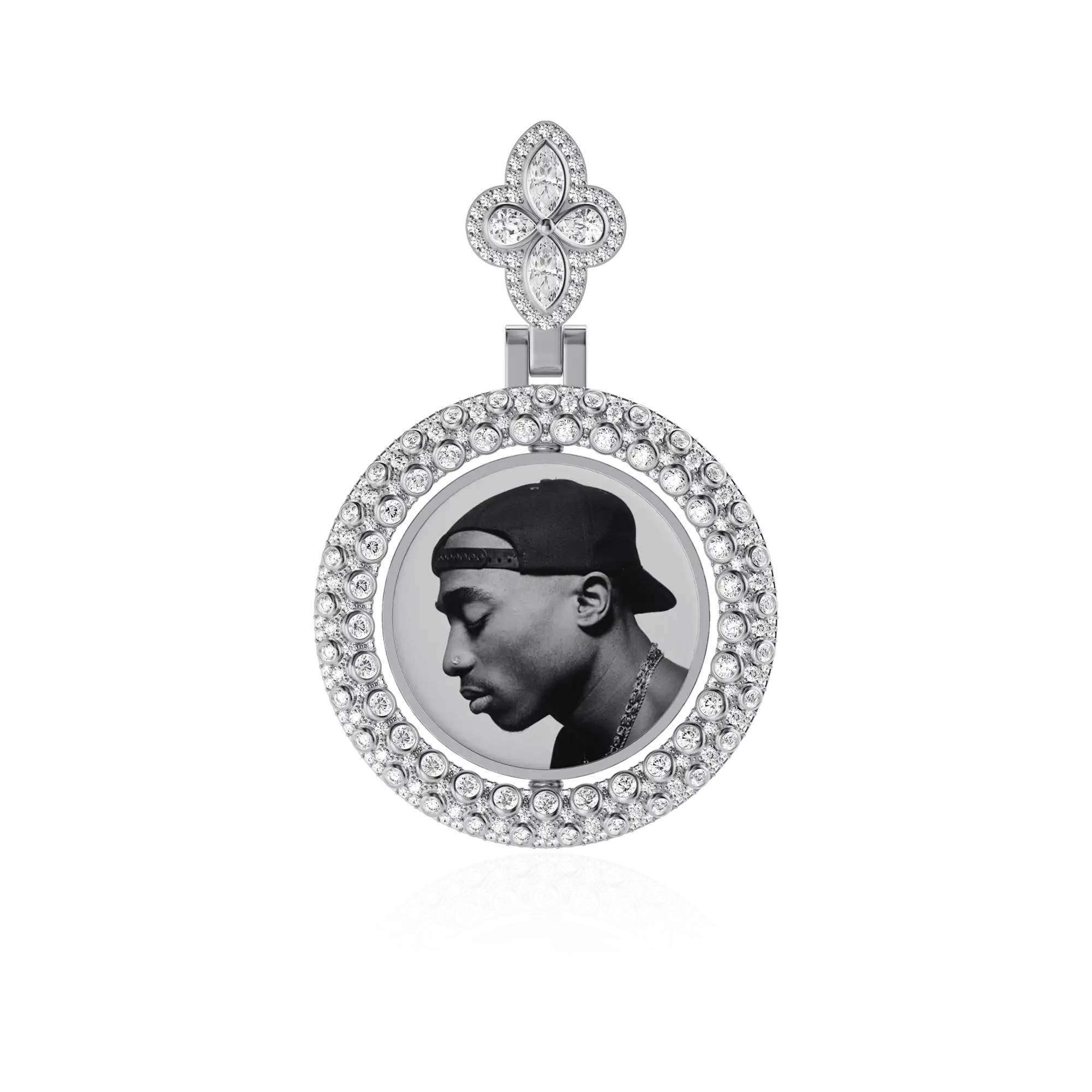 Custom Round Encrusted Photo Pendant - Image 12