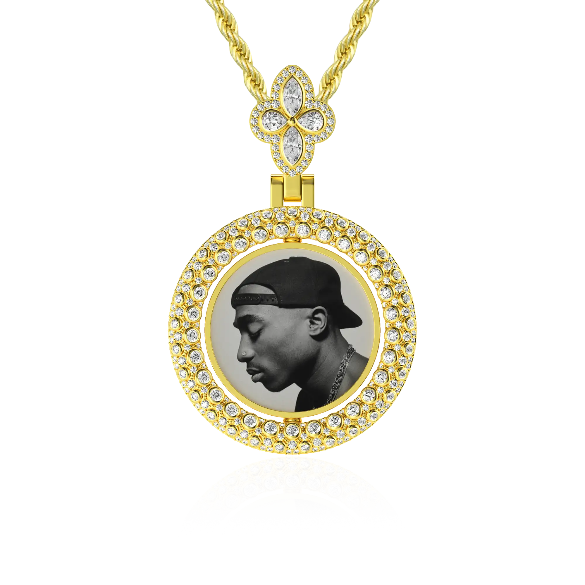 Custom Round Encrusted Photo Pendant - Image 14