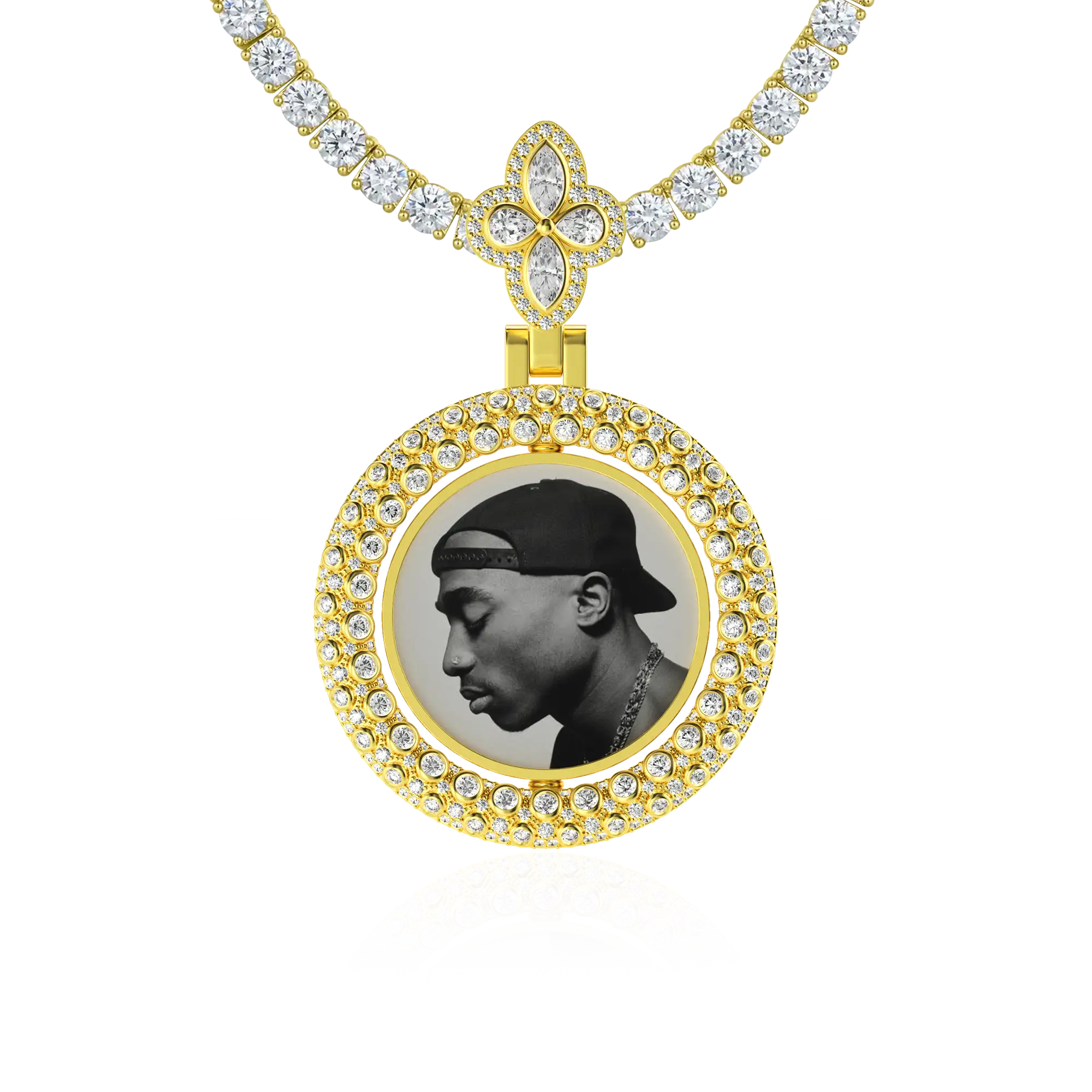 Custom Round Encrusted Photo Pendant - Image 16