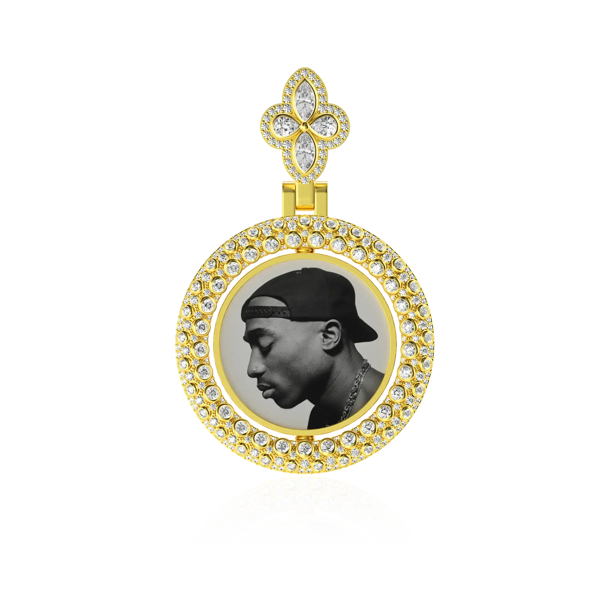 Custom Round Encrusted Photo Pendant - Image 17