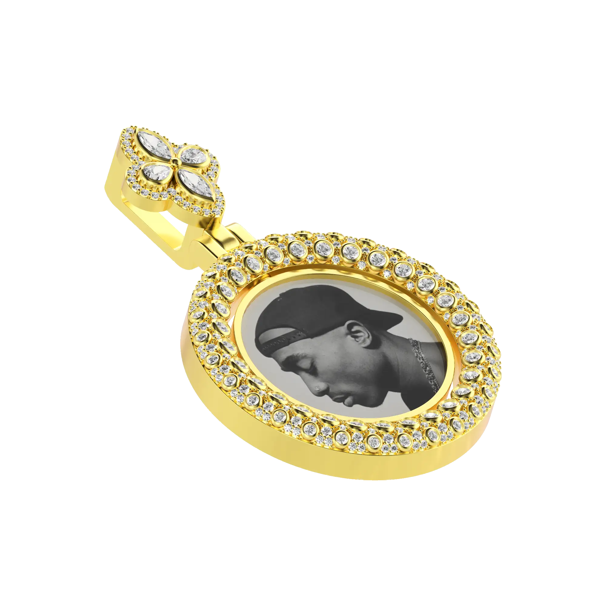 Custom Round Encrusted Photo Pendant - Image 18