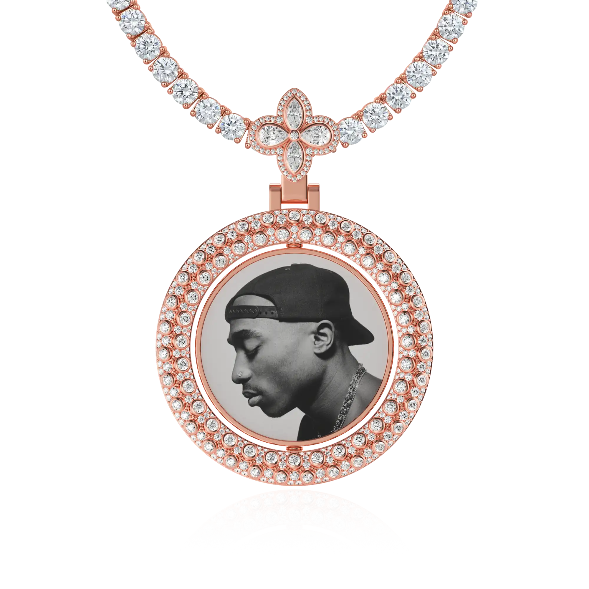 Custom Round Encrusted Photo Pendant - Image 20
