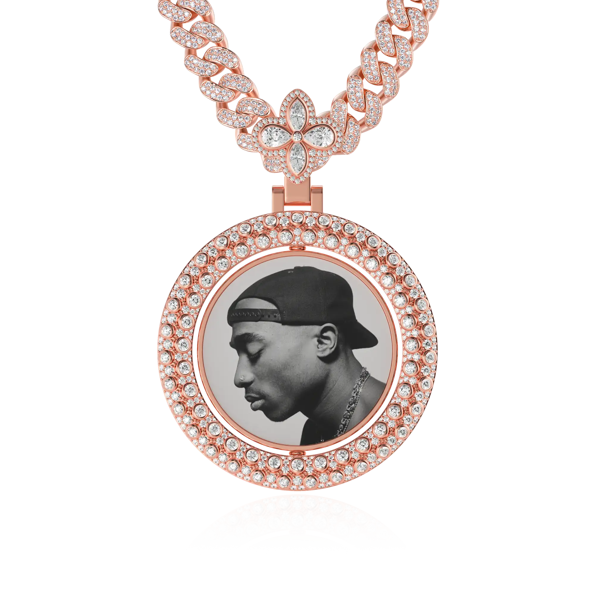Custom Round Encrusted Photo Pendant - Image 21