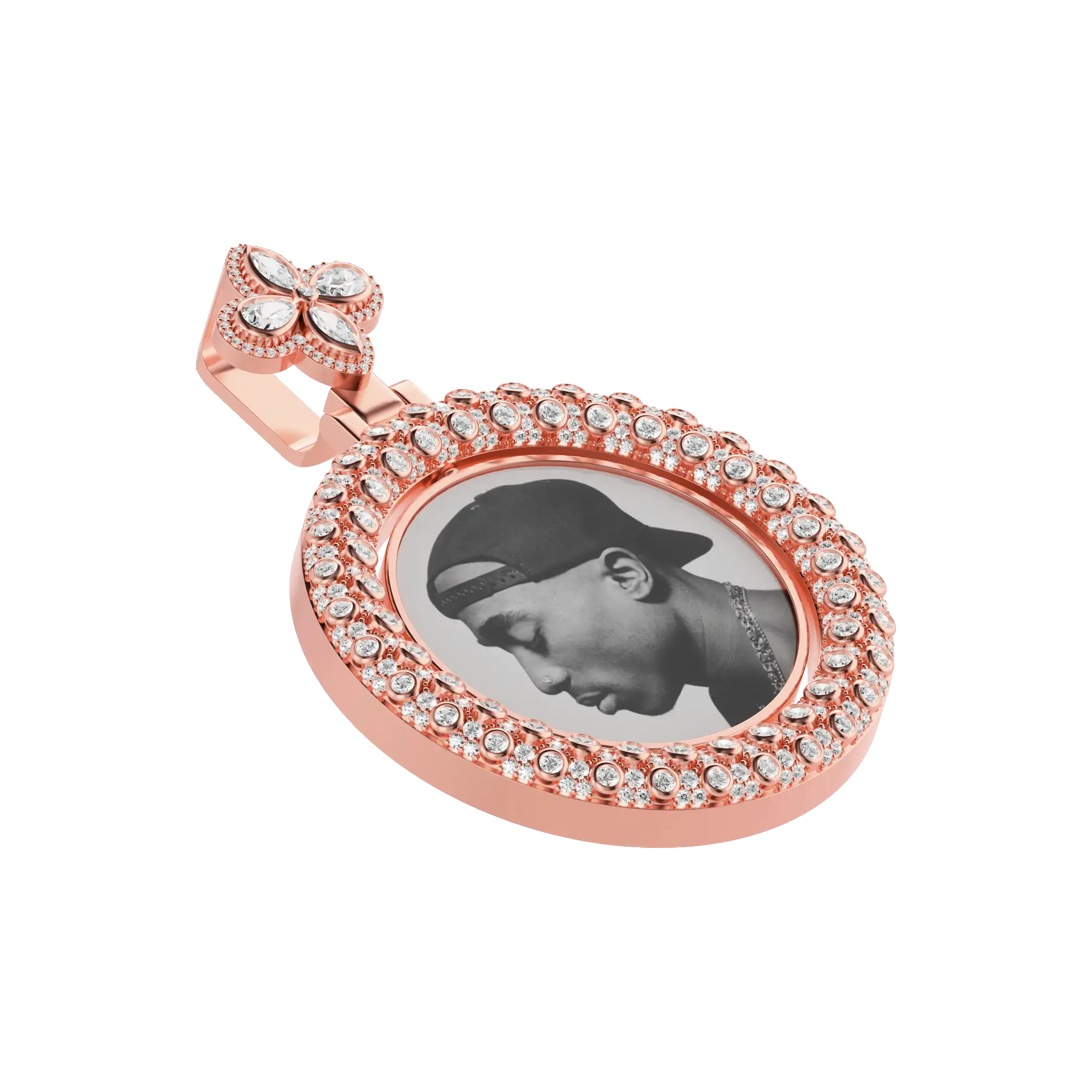 Custom Round Encrusted Photo Pendant - Image 23