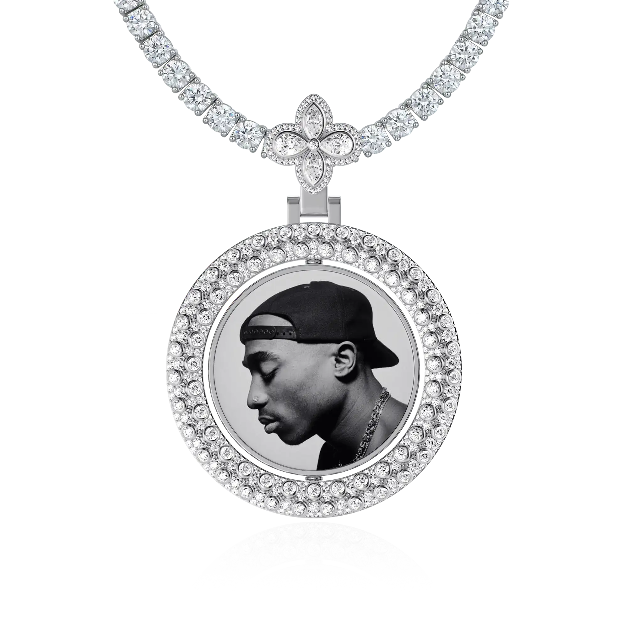 Custom Round Encrusted Photo Pendant - Image 25