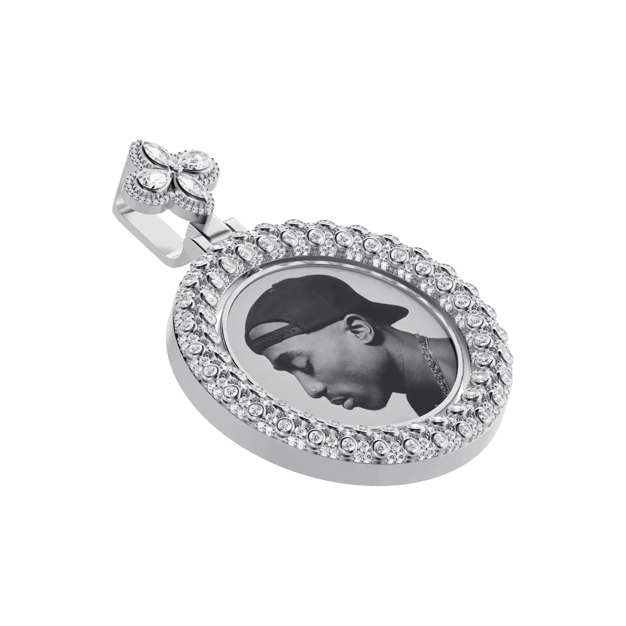 Custom Round Encrusted Photo Pendant - Image 28
