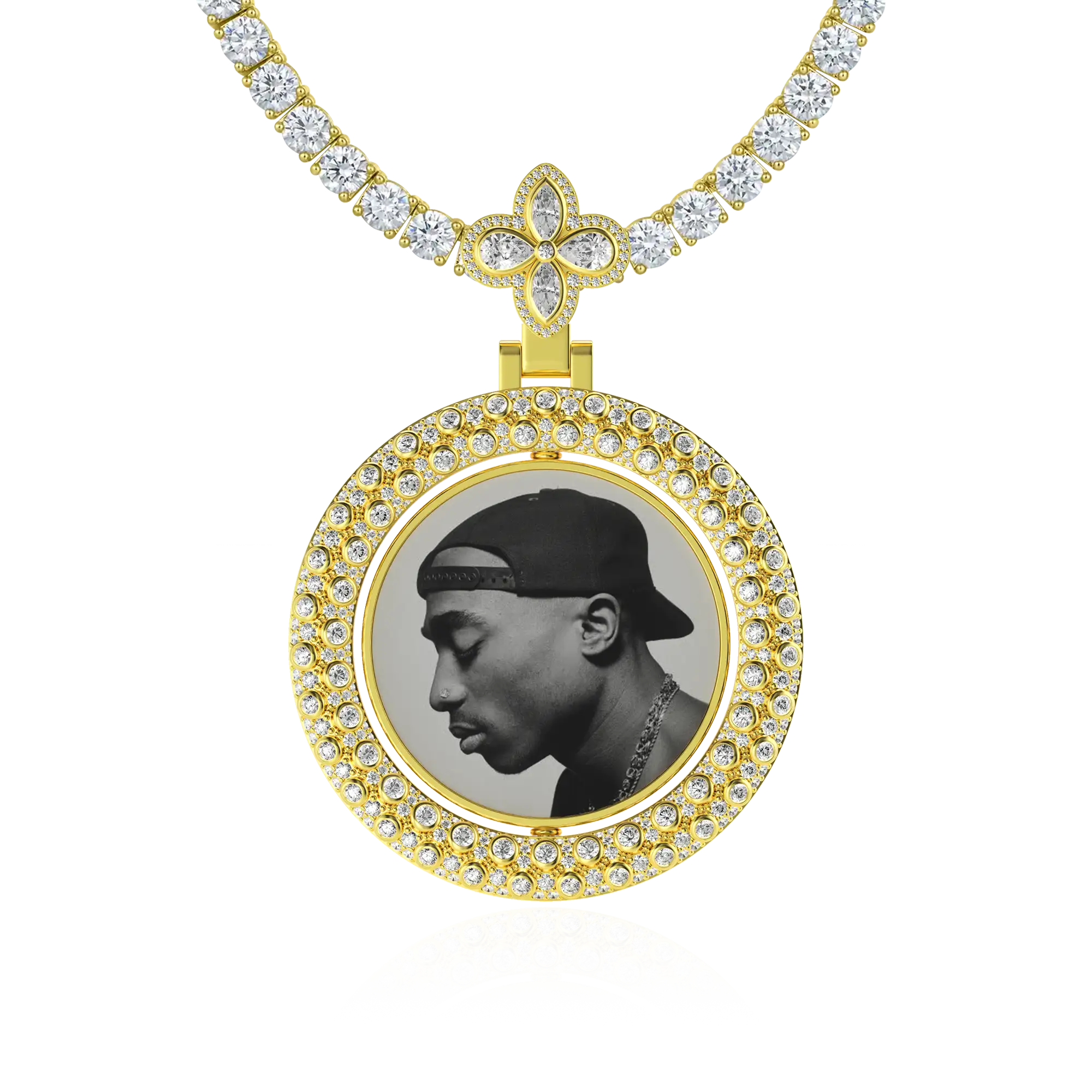 Custom Round Encrusted Photo Pendant - Image 30