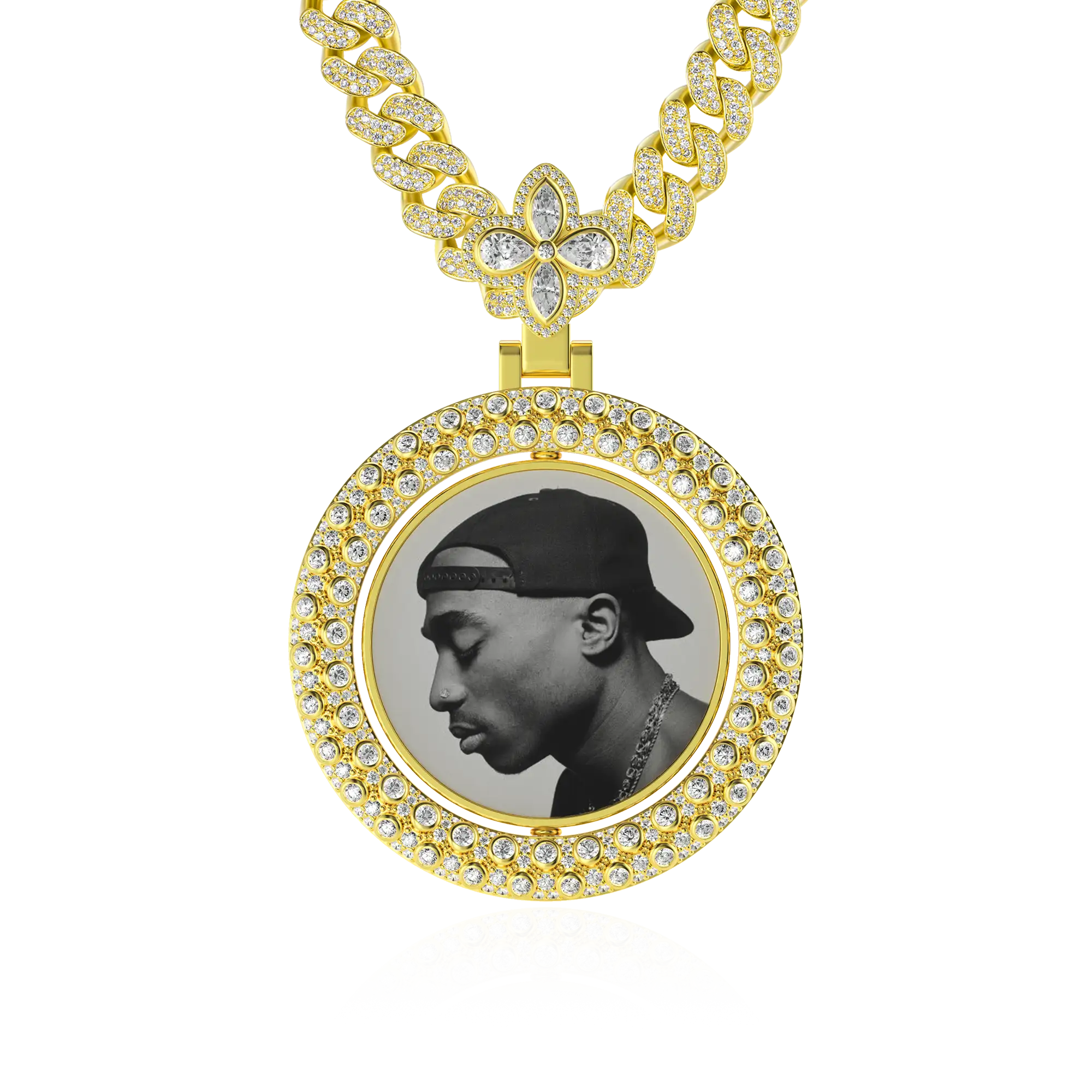 Custom Round Encrusted Photo Pendant - Image 31