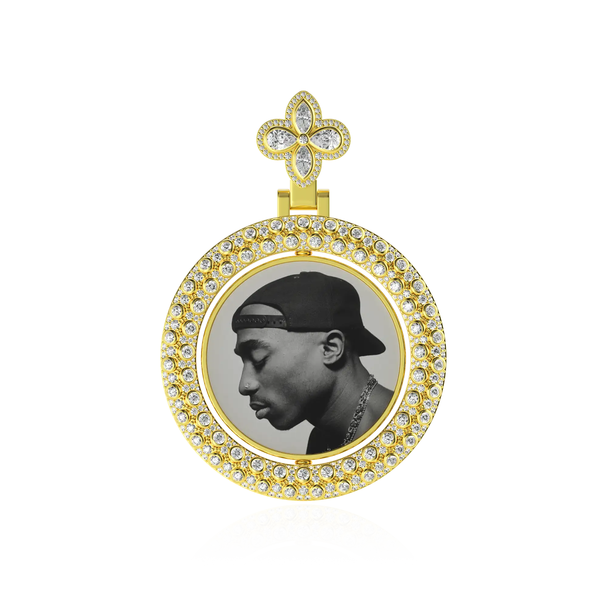 Custom Round Encrusted Photo Pendant - Image 32