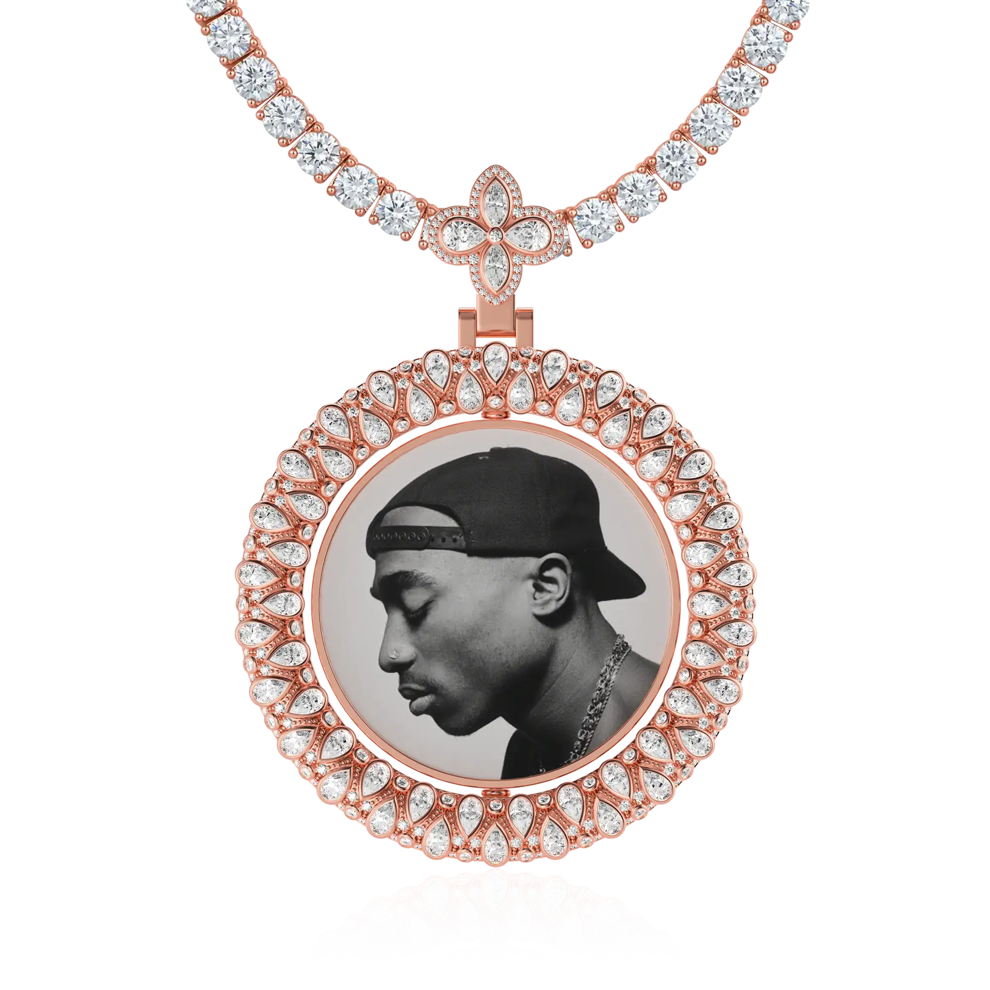 Custom Round Encrusted Photo Pendant - Image 35