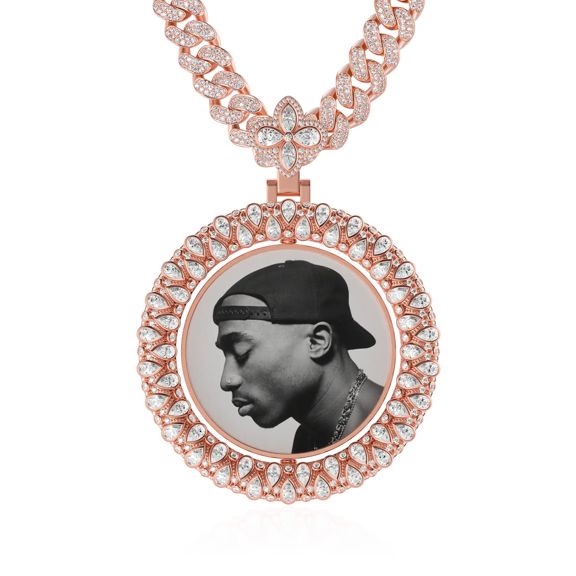 Custom Round Encrusted Photo Pendant - Image 36