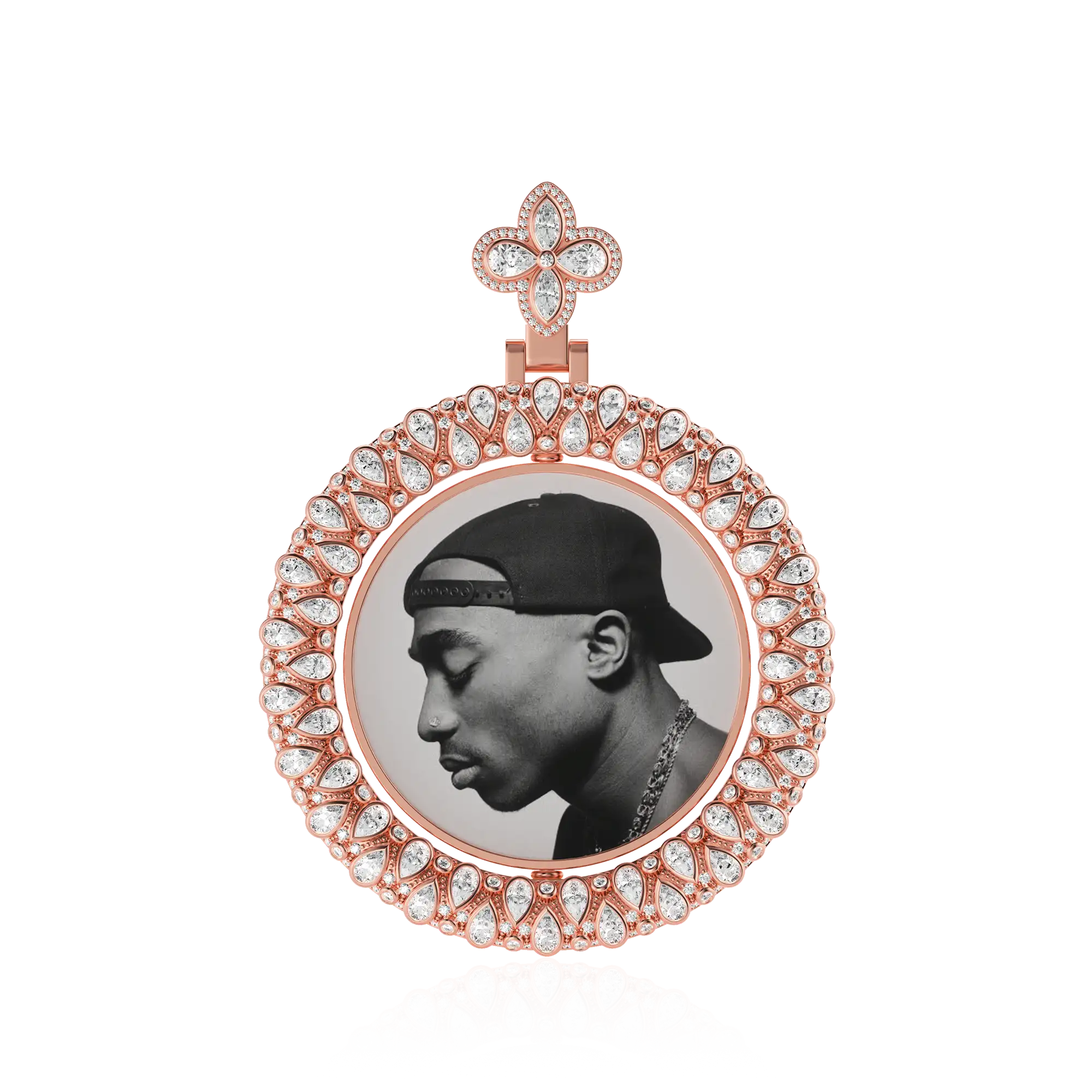 Custom Round Encrusted Photo Pendant - Image 37