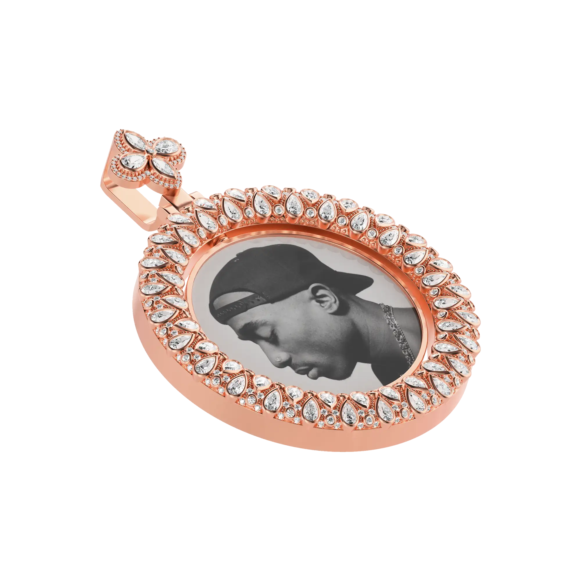 Custom Round Encrusted Photo Pendant - Image 38