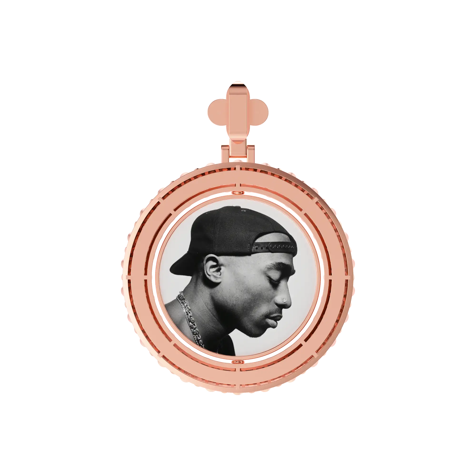 Custom Round Encrusted Photo Pendant - Image 39