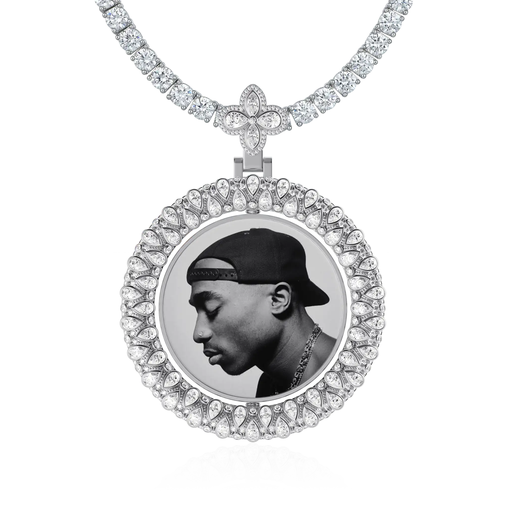 Custom Round Encrusted Photo Pendant - Image 40