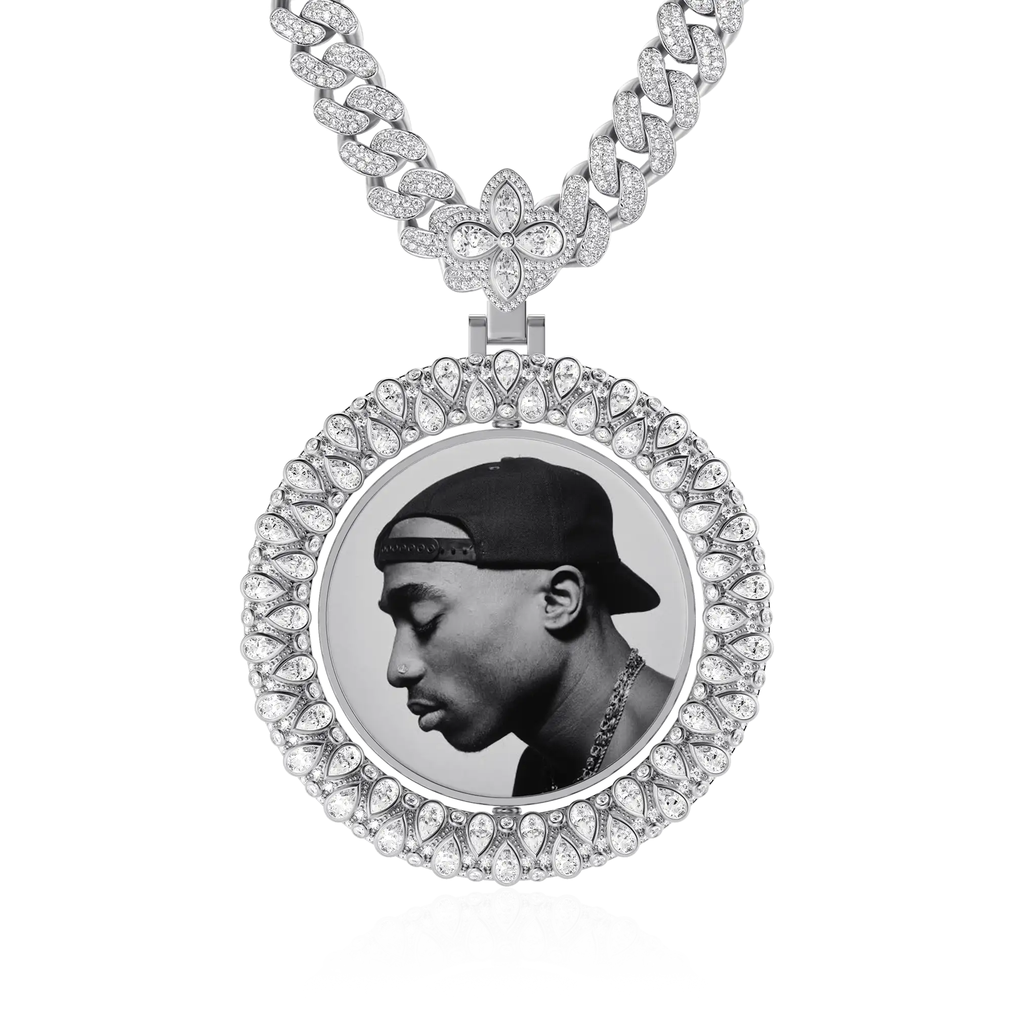 Custom Round Encrusted Photo Pendant - Image 41