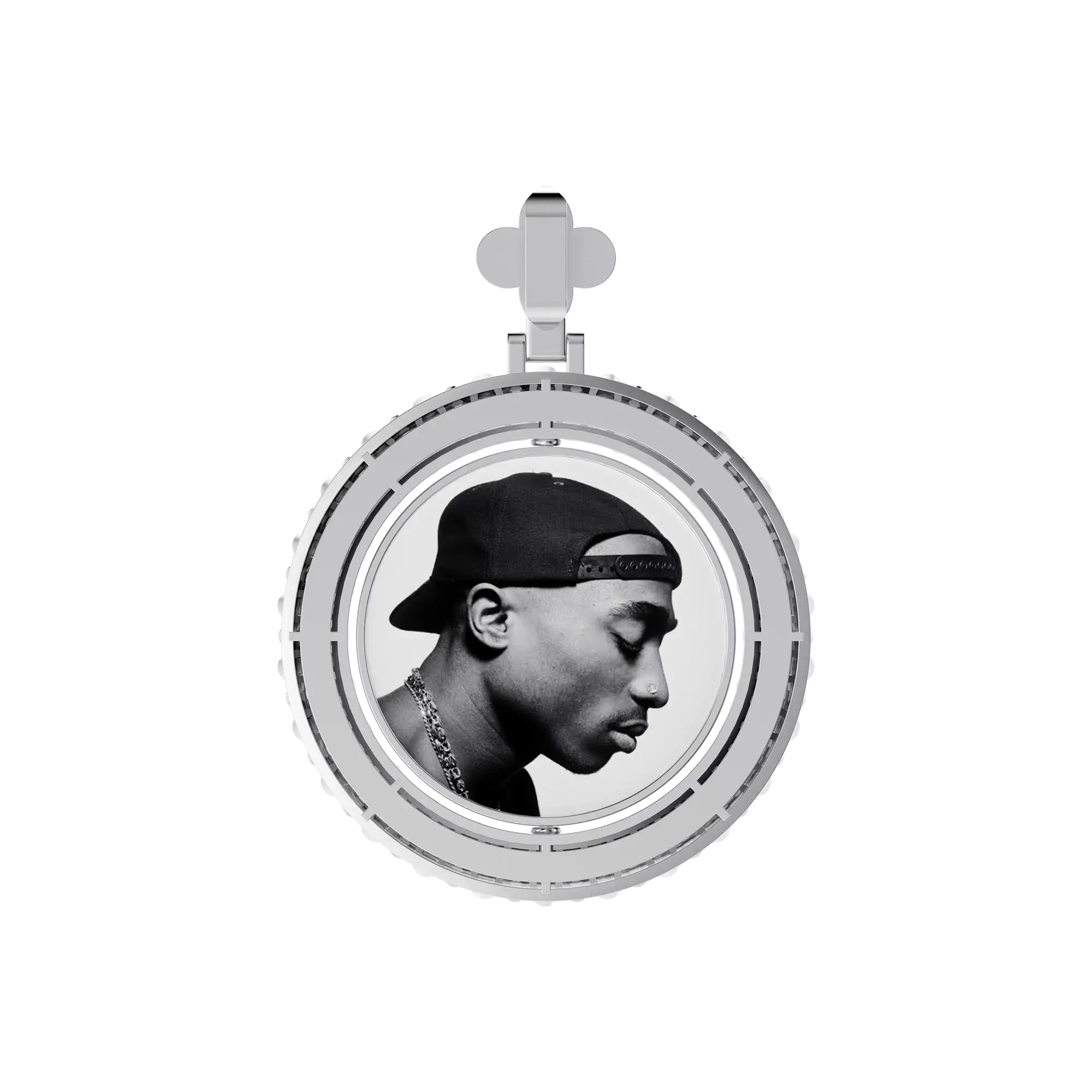 Custom Round Encrusted Photo Pendant - Image 43