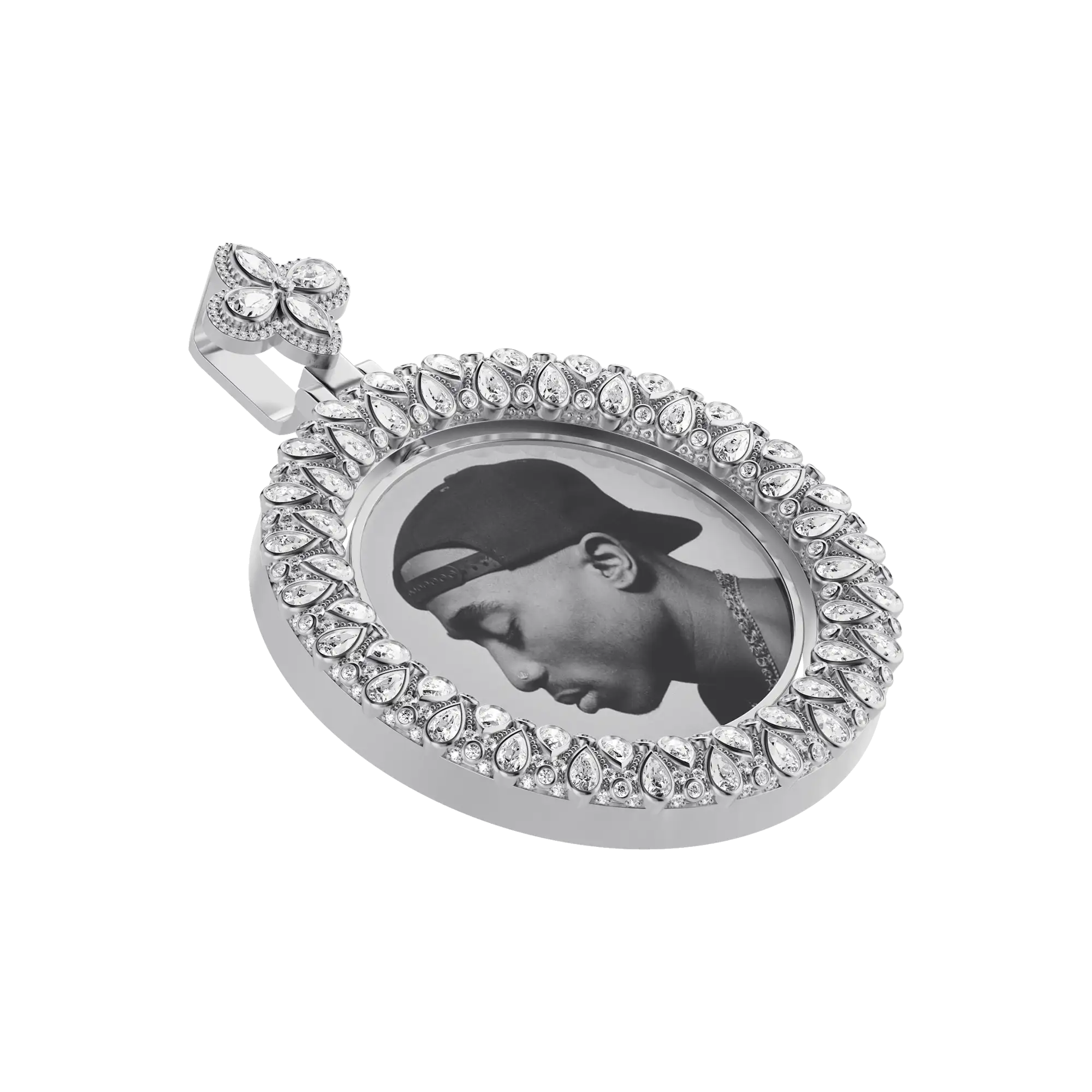 Custom Round Encrusted Photo Pendant - Image 44