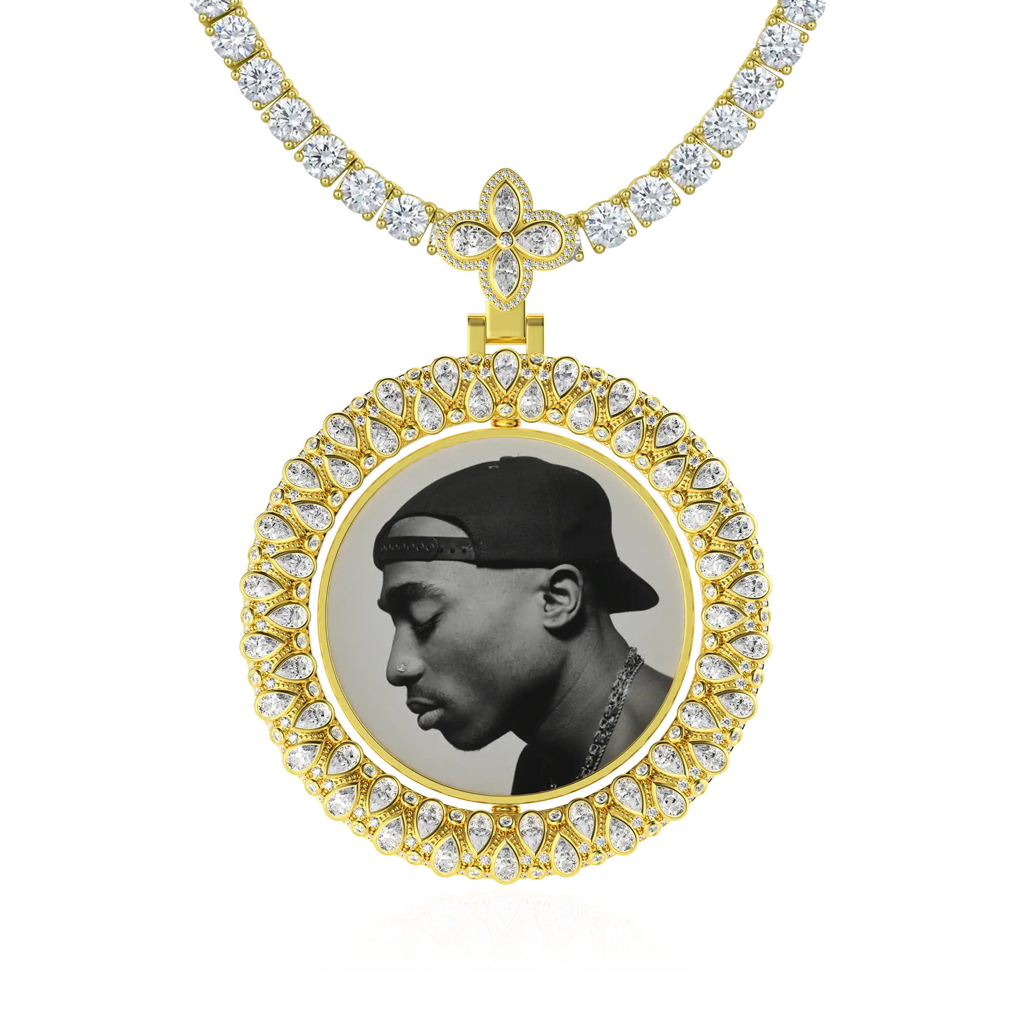Custom Round Encrusted Photo Pendant - Image 45