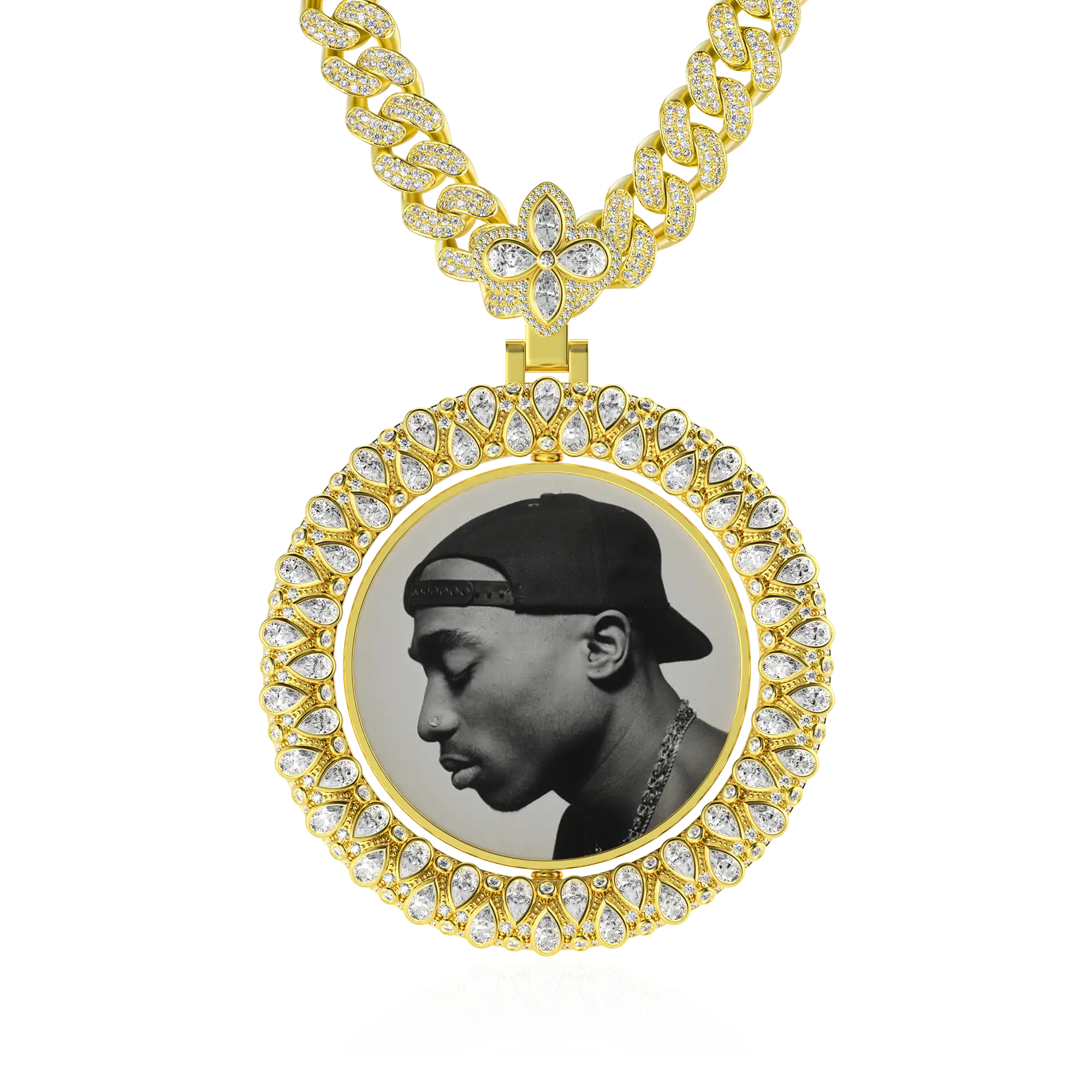Custom Round Encrusted Photo Pendant - Image 46
