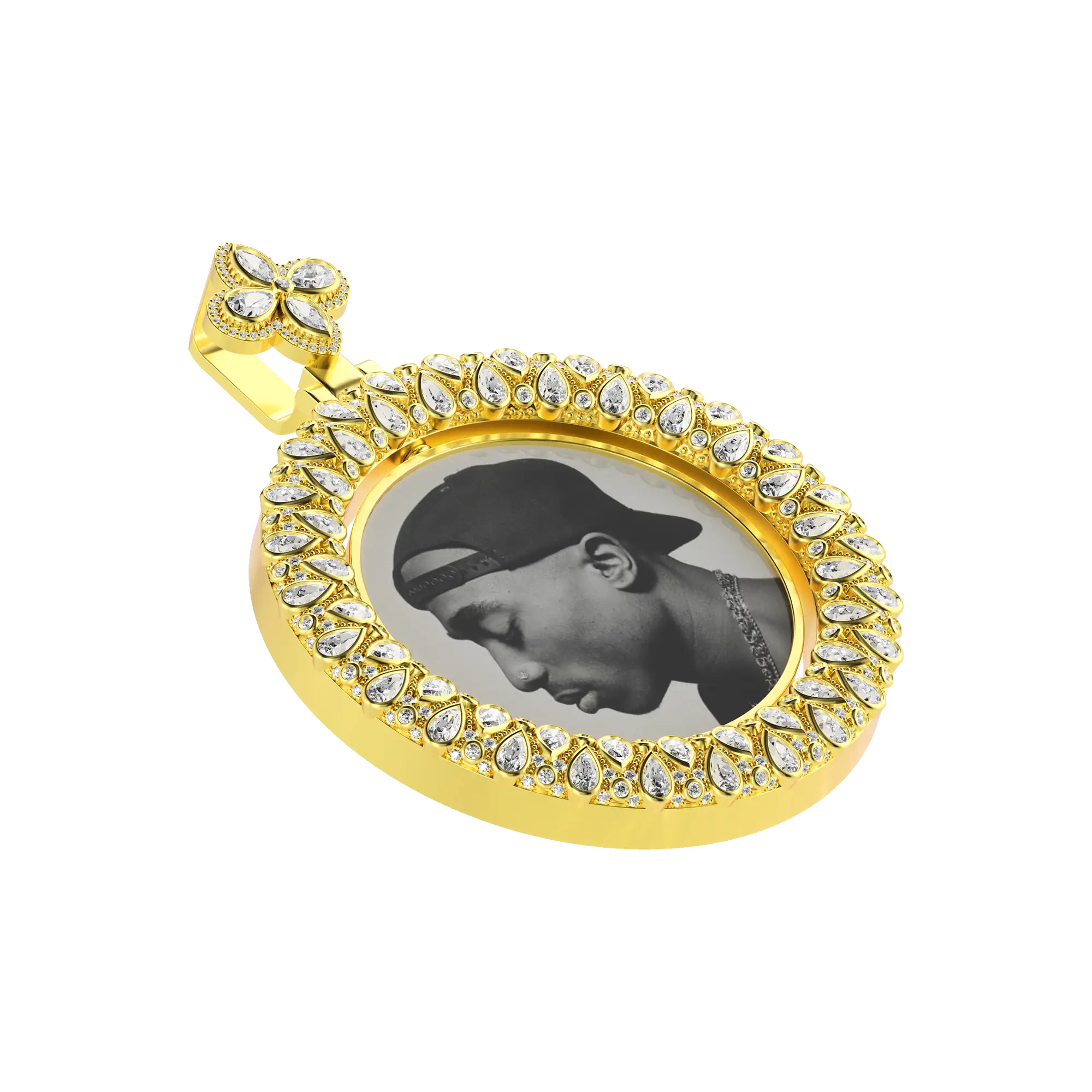 Custom Round Encrusted Photo Pendant - Image 47