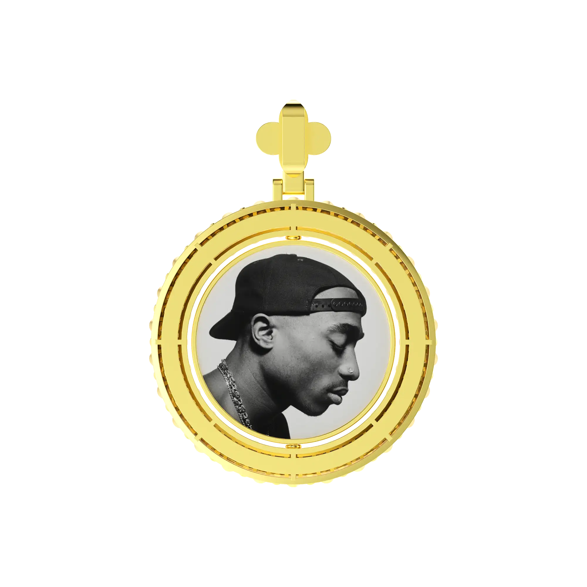 Custom Round Encrusted Photo Pendant - Image 48