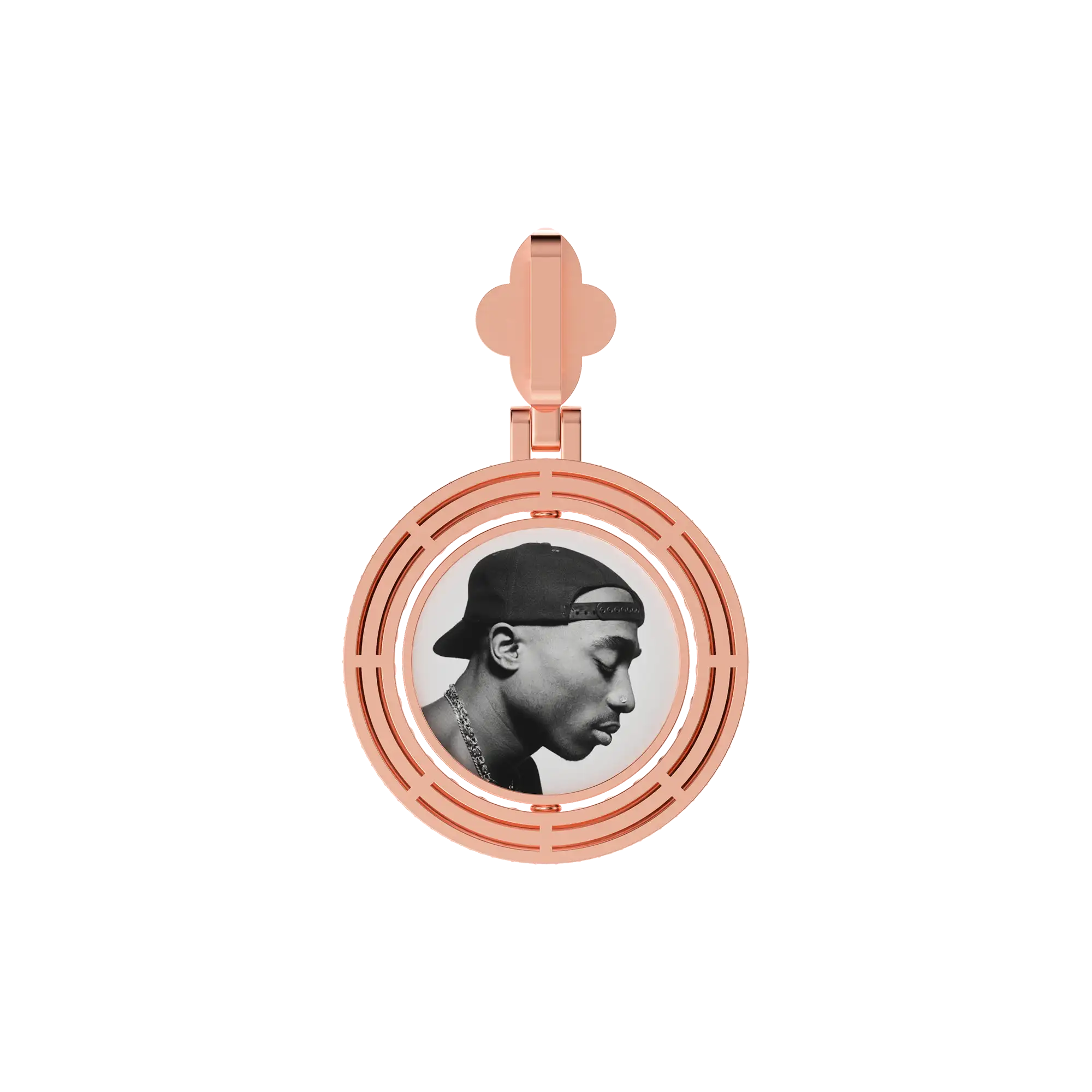 Custom Round Encrusted Photo Pendant - Image 7