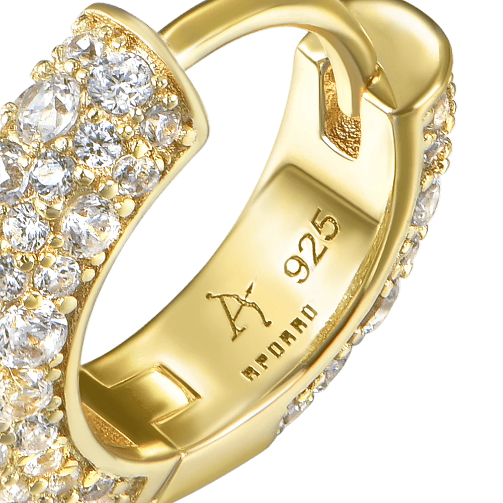 Single Moissanite Round Paved Hoop Earring - Image 15