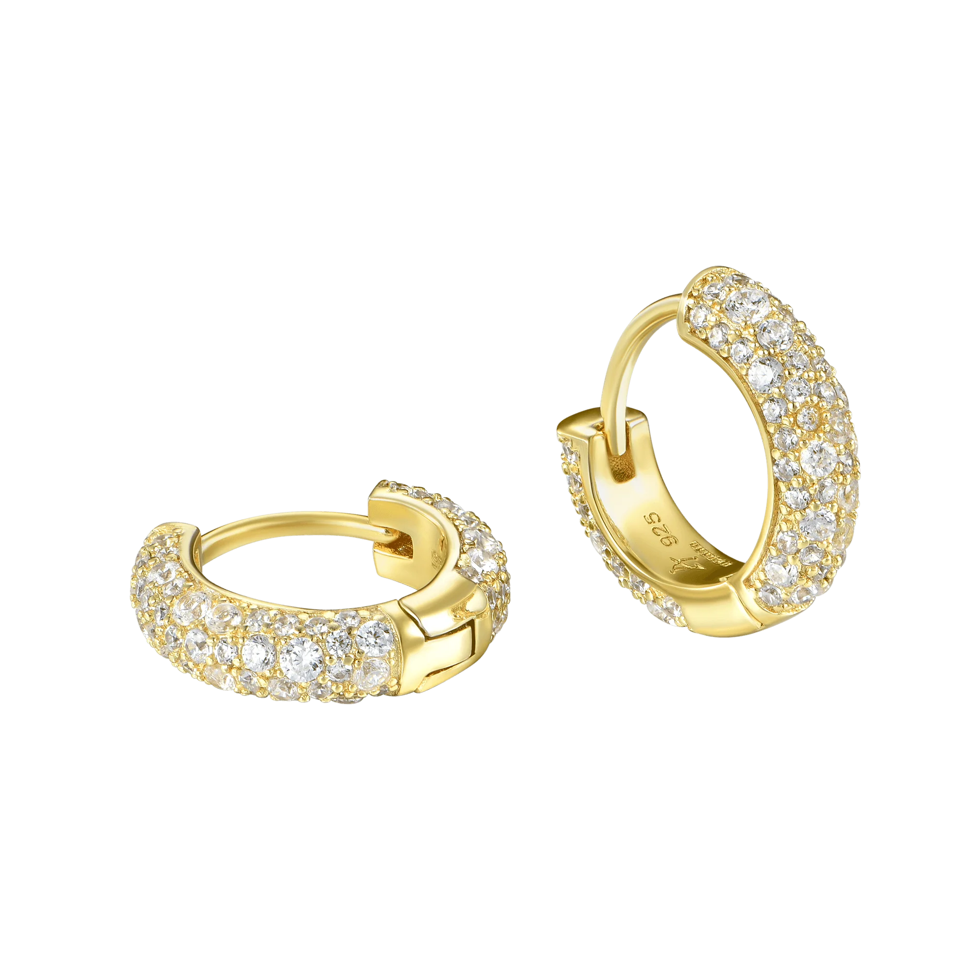 Single Moissanite Round Paved Hoop Earring - Image 16