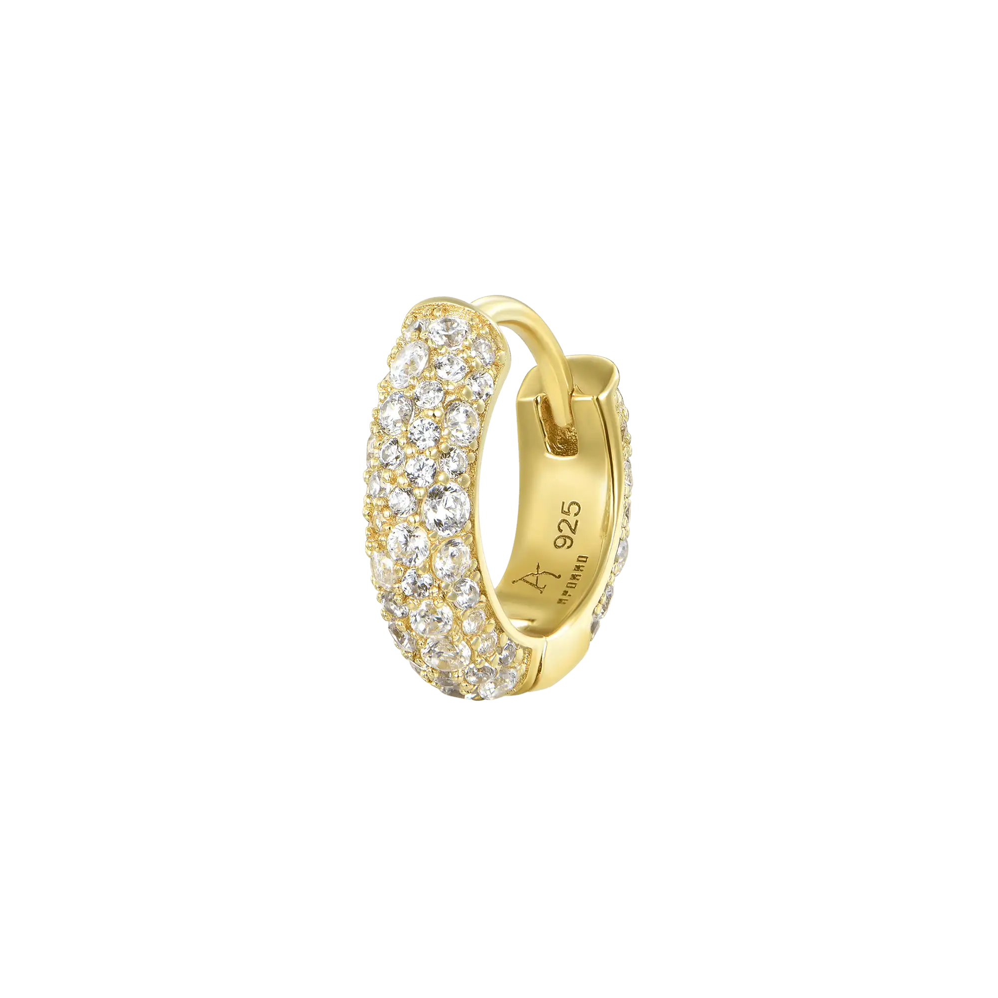 Round Paved Hoop Earring-Single - Image 8