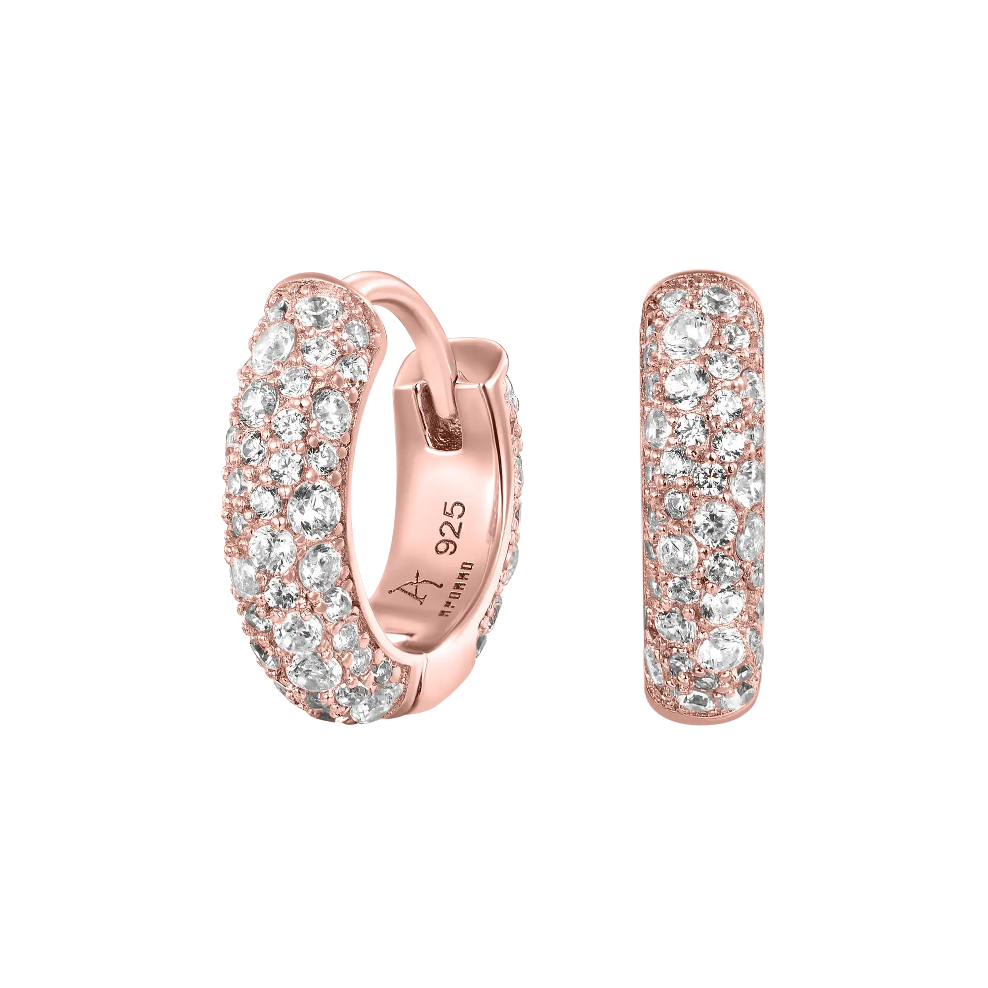 S925 Round Paved Hoop Earrings - Image 17