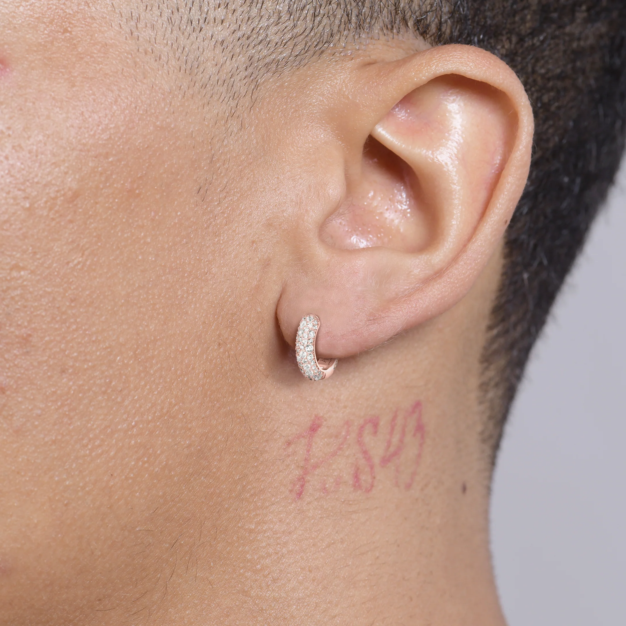 S925 Round Paved Hoop Earrings - Image 18