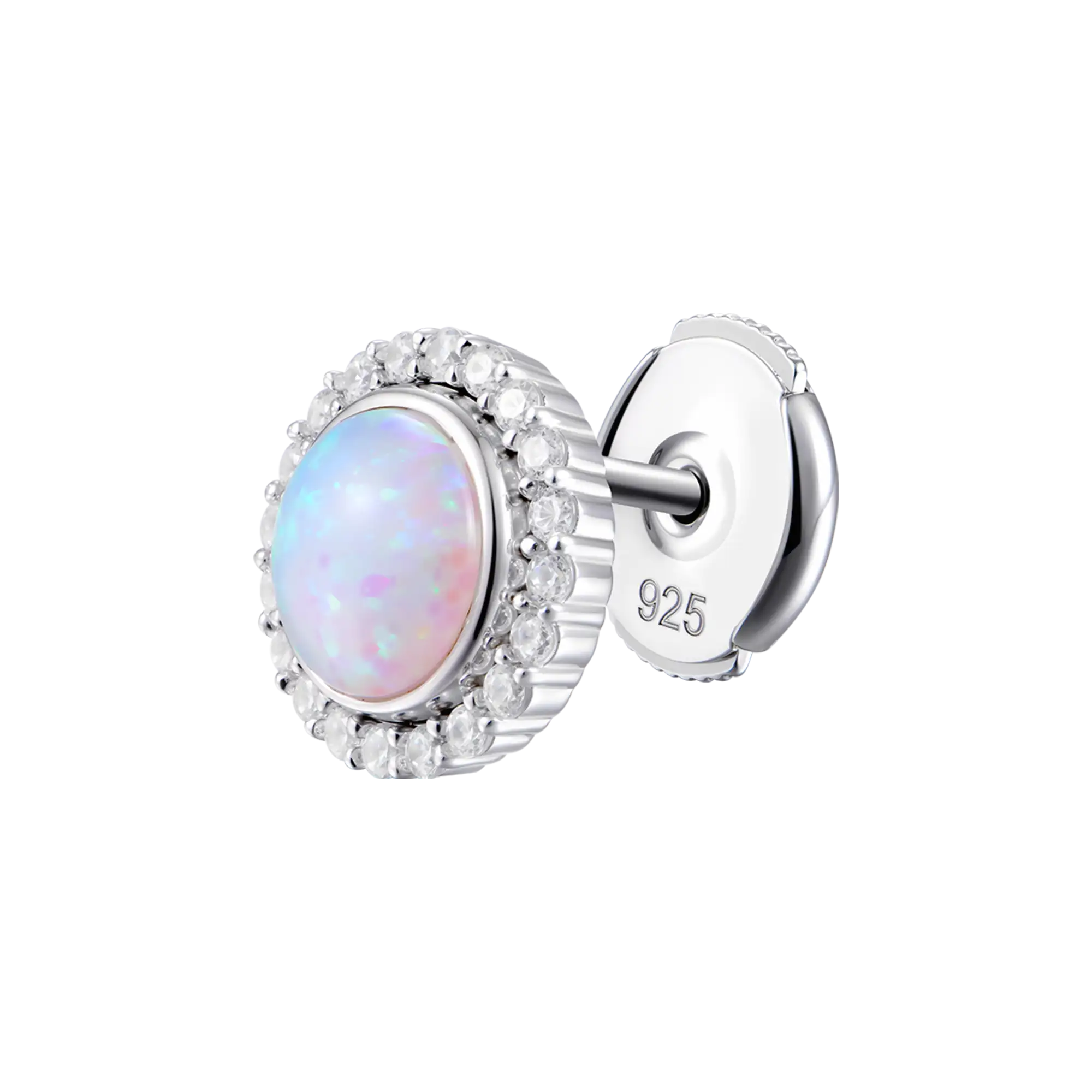 S925 Opal Halo Detachable Stud Earrings - Image 5