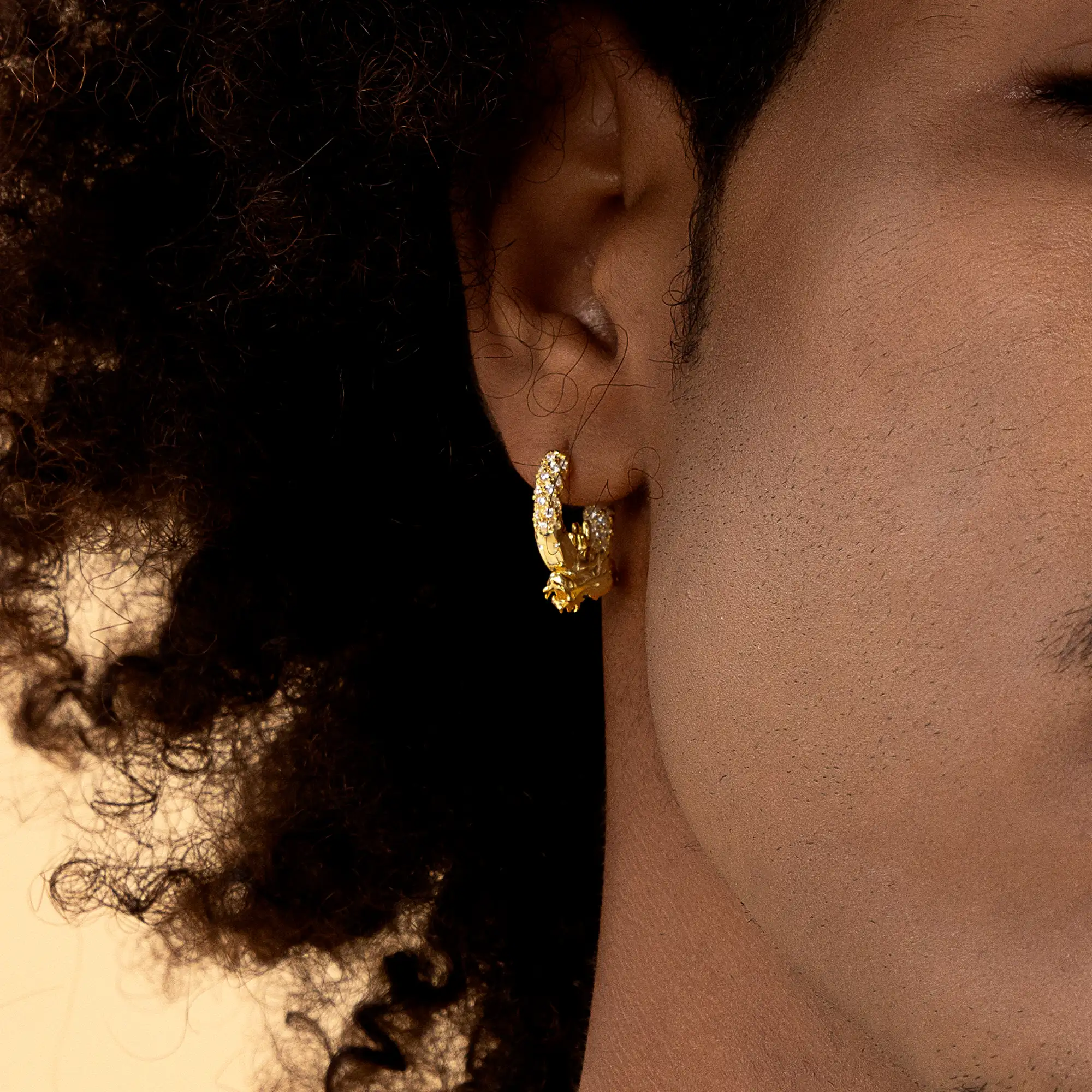 S925 WONG Dragon Hoop Earrings - Image 2