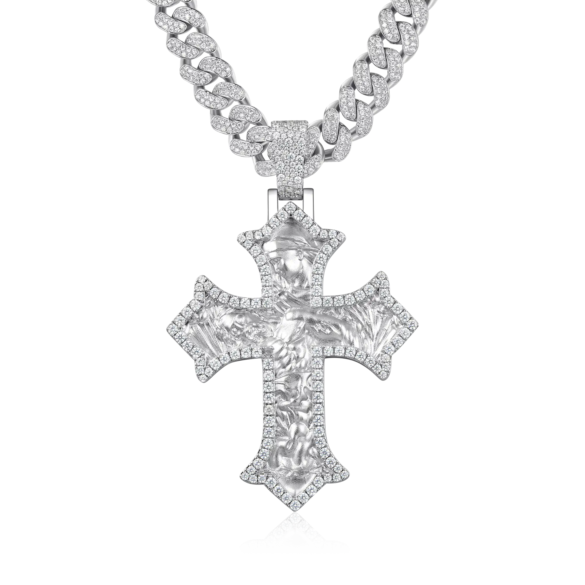 Large Gold Plated Sacred Devotion Cross Pendant