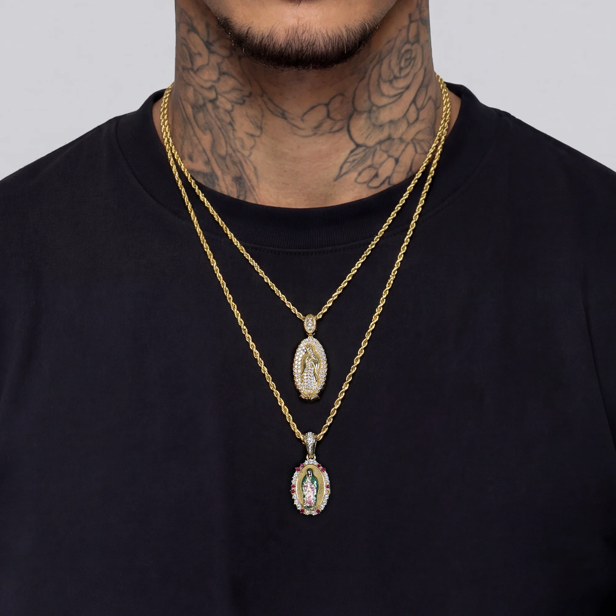 Saint Mary Double Pendant & Chain Layer Set