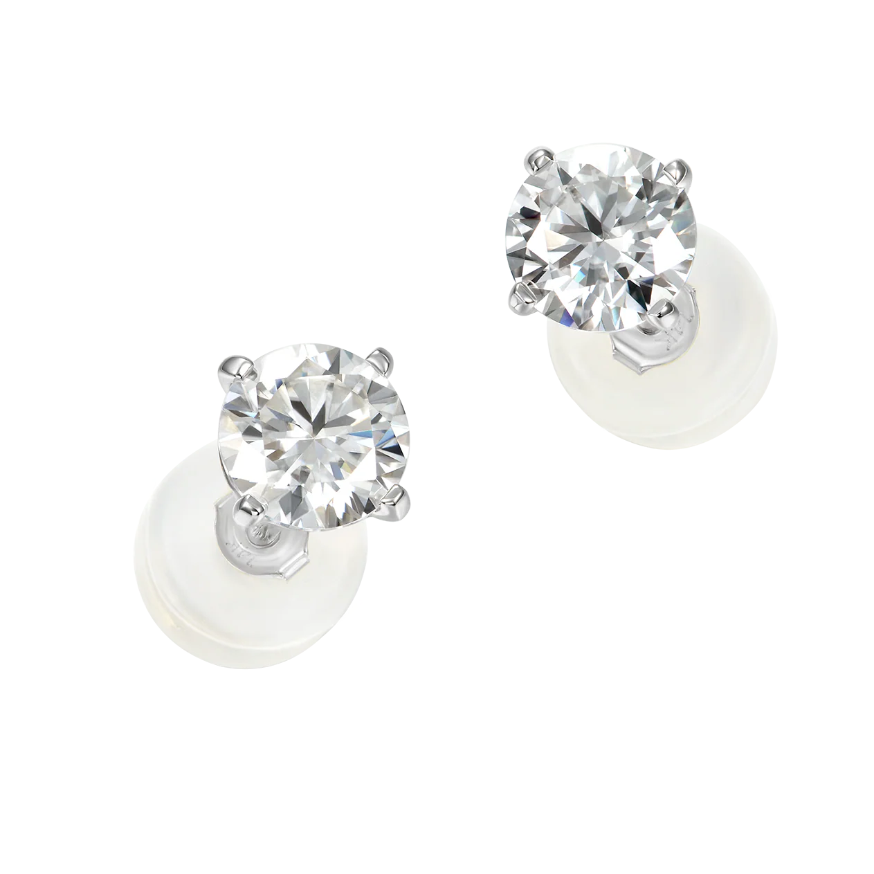 3mm Single Moissanite Solid Gold Round Diamond Stud Earring - Image 12