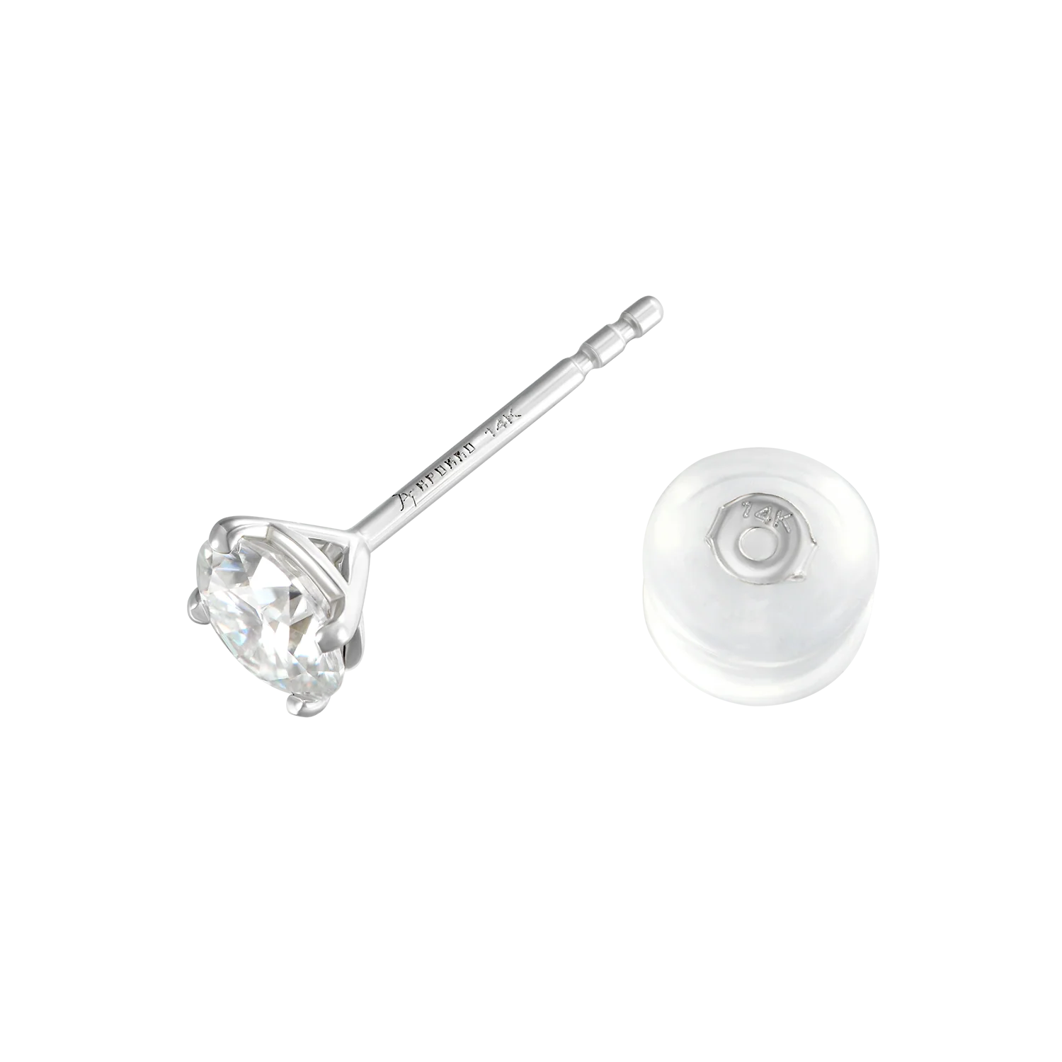 3mm Single Moissanite Solid Gold Round Diamond Stud Earring - Image 13
