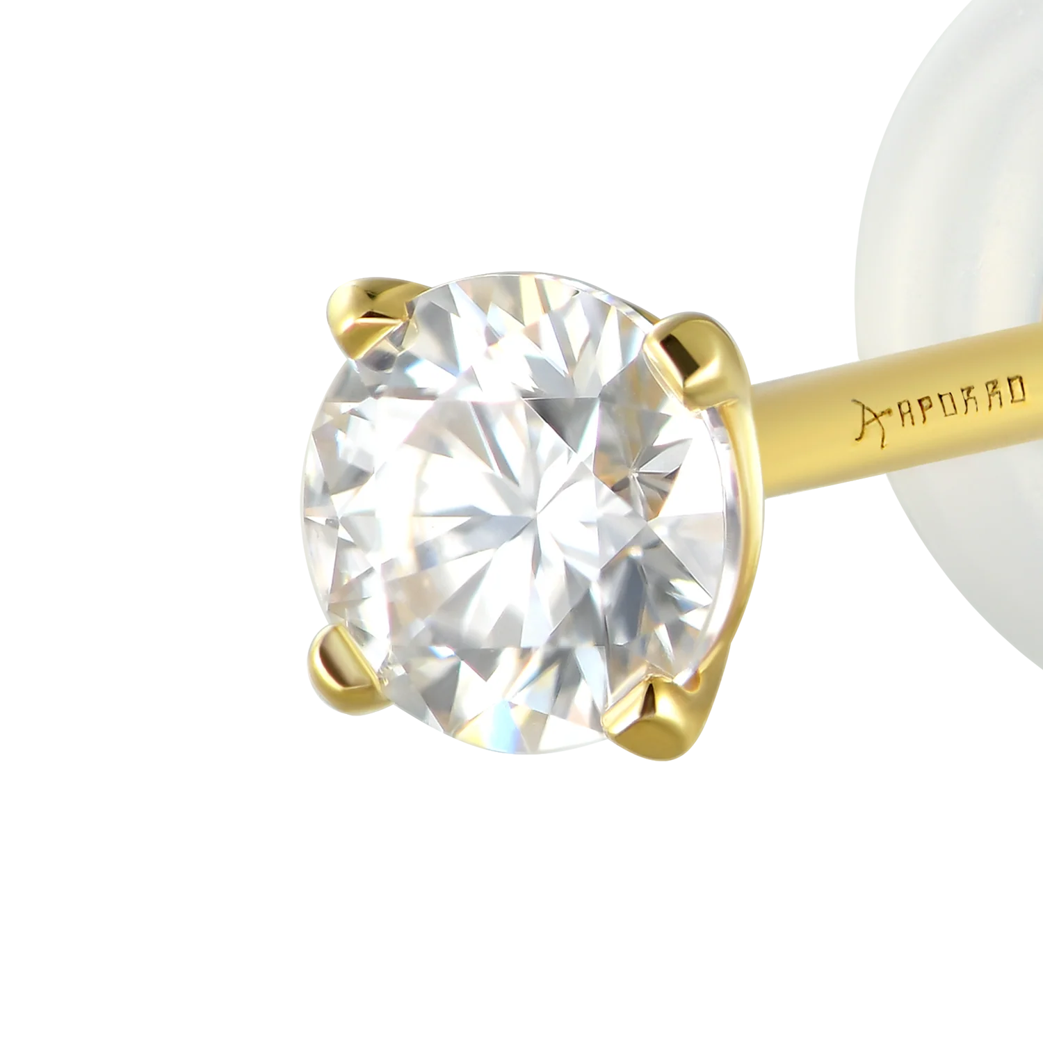 3mm Single Moissanite Solid Gold Round Diamond Stud Earring - Image 14