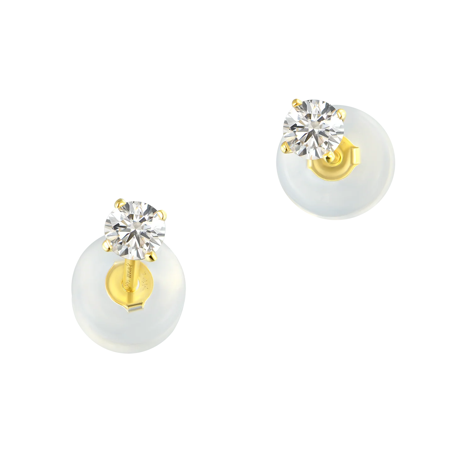 3mm Single Moissanite Solid Gold Round Diamond Stud Earring - Image 16