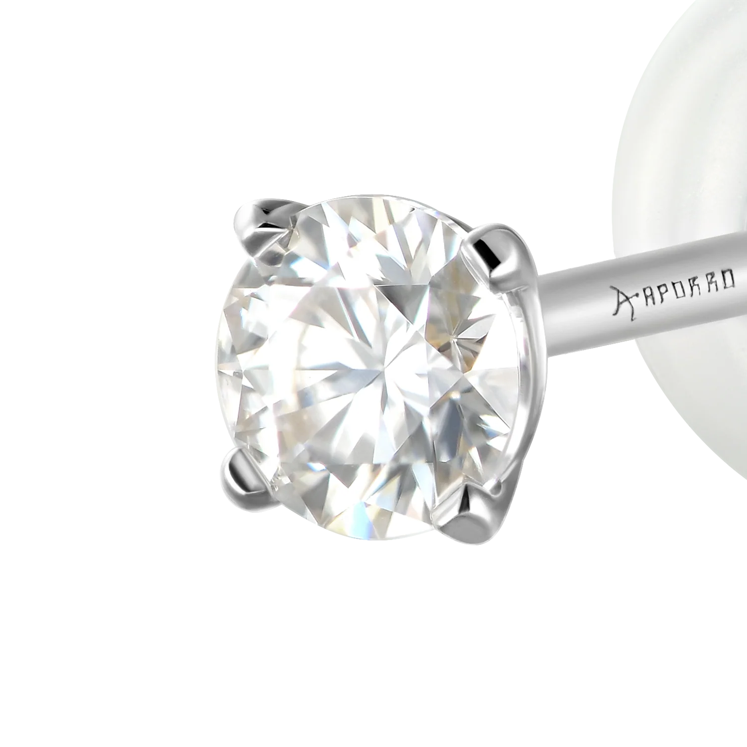 3mm Single Moissanite Solid Gold Round Diamond Stud Earring - Image 18