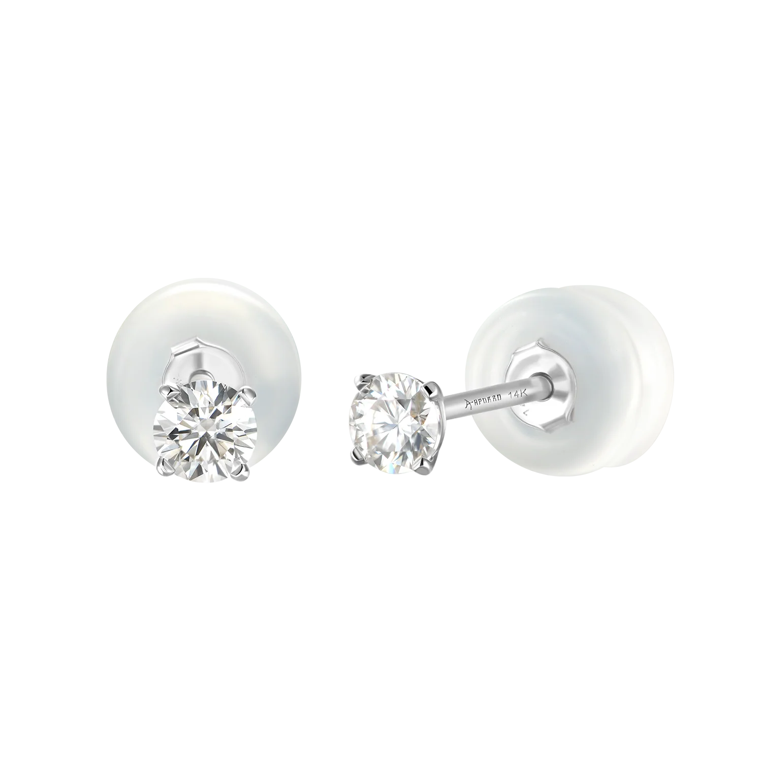 3mm Single Moissanite Solid Gold Round Diamond Stud Earring - Image 20