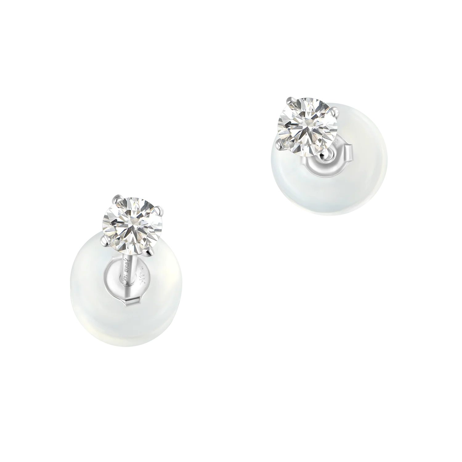 3mm Single Moissanite Solid Gold Round Diamond Stud Earring - Image 21