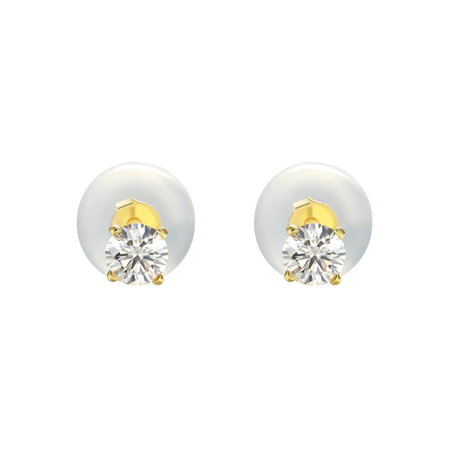 3mm Single Moissanite Solid Gold Round Diamond Stud Earring - Image 7