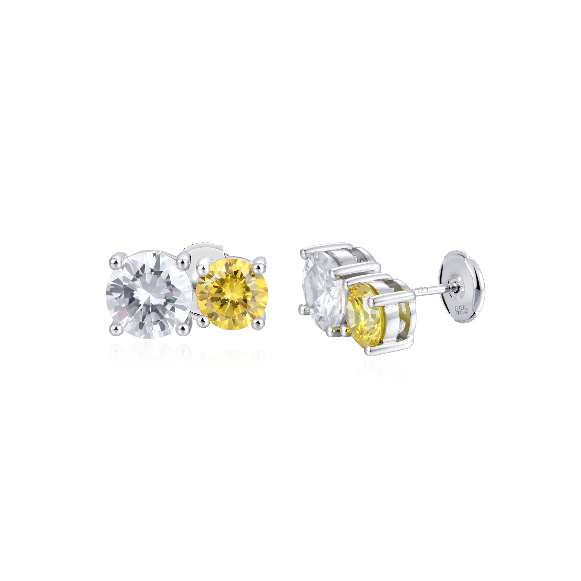Single Toi et Moi Stud Earrings – Twin Rounds - Image 10