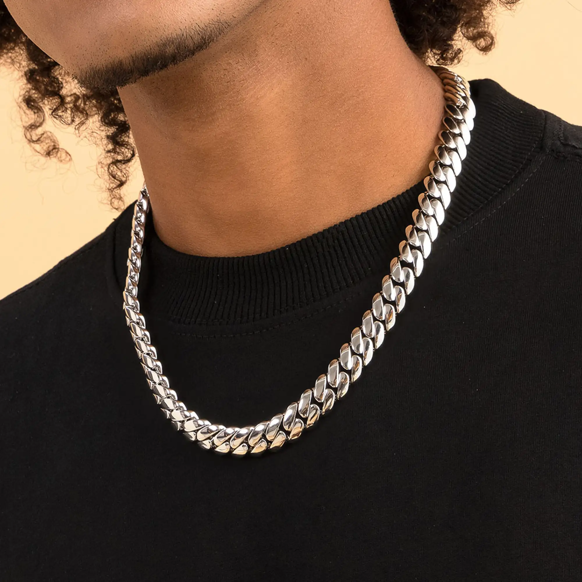 Solid Miami Cuban Chain & Wallet Chain - 12mm - Image 2