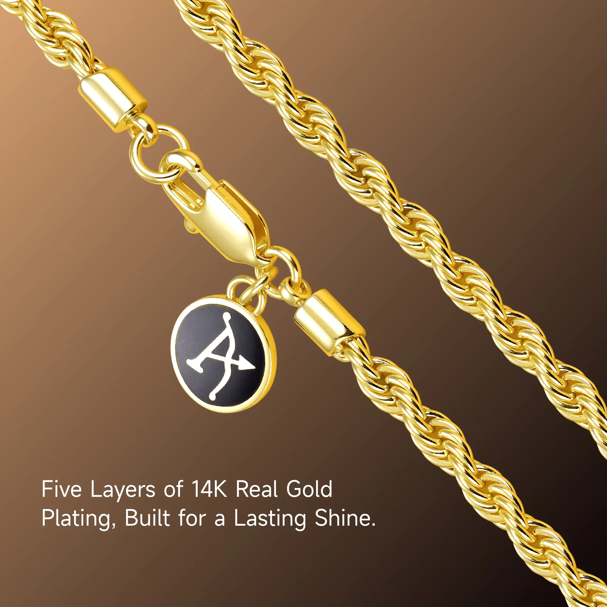 Solid Tennis Cross Pendant & Chain Trinity Set - Image 2