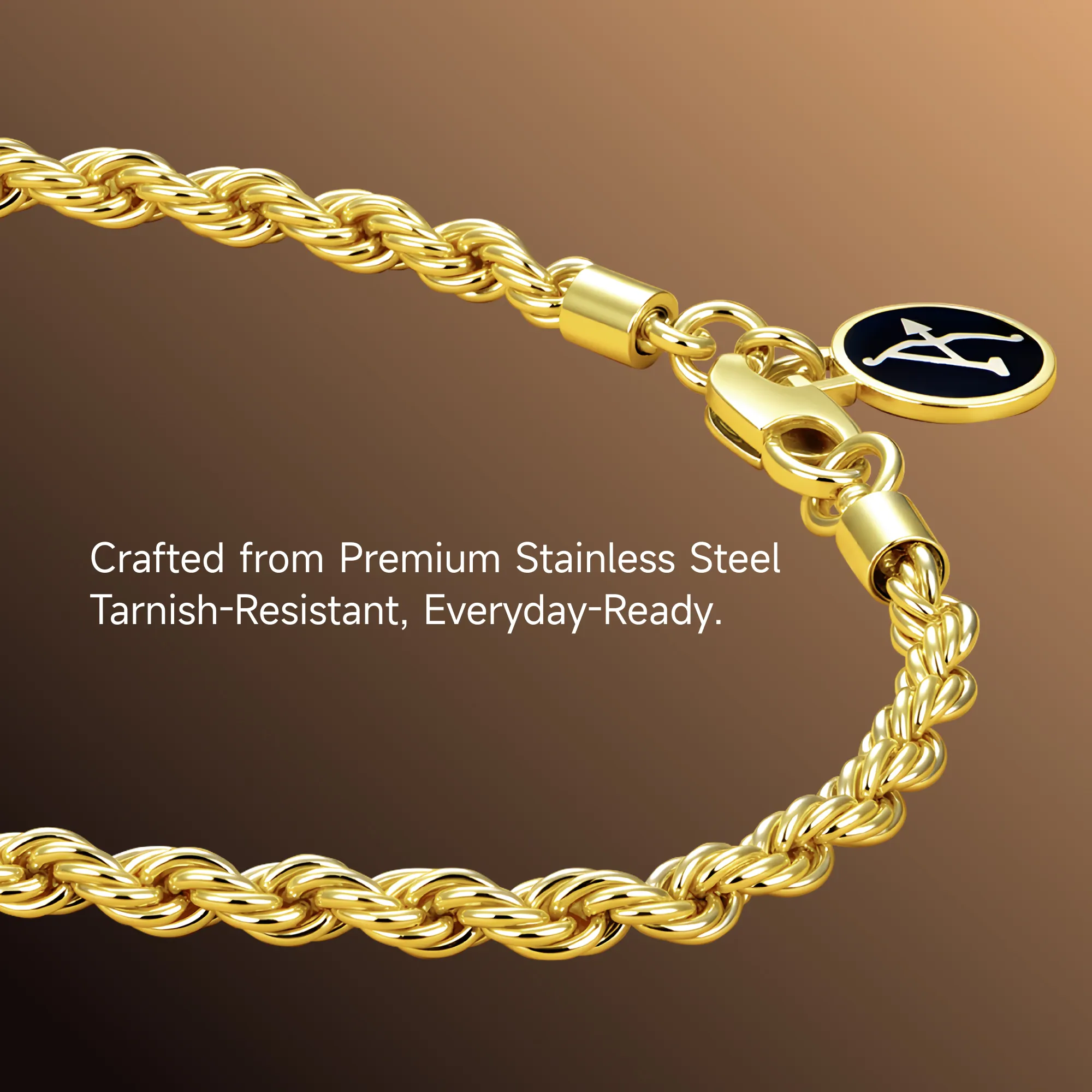 Solid Tennis Cross Pendant & Chain Trinity Set - Image 3