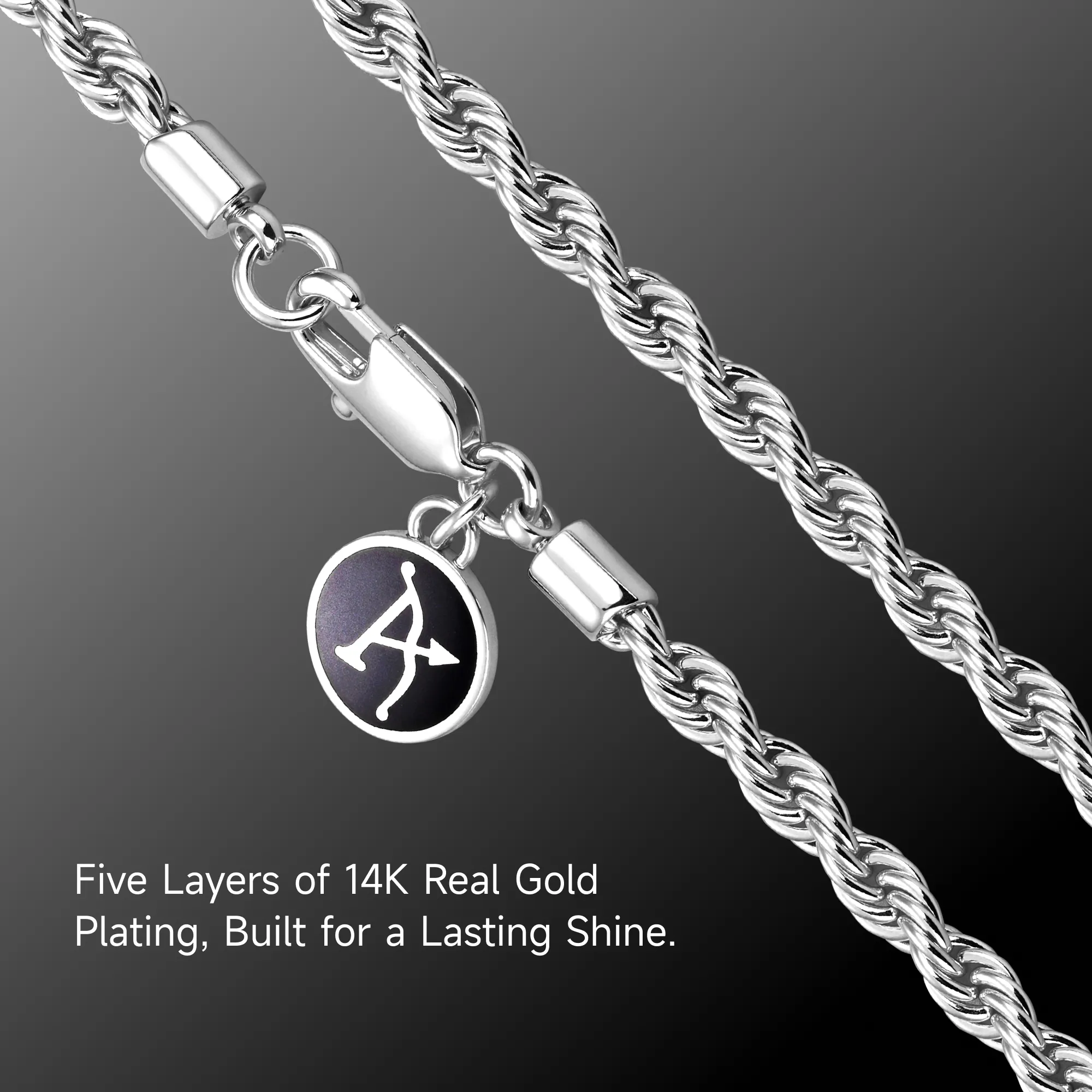 Solid Tennis Cross Pendant & Chain Trinity Set - Image 7