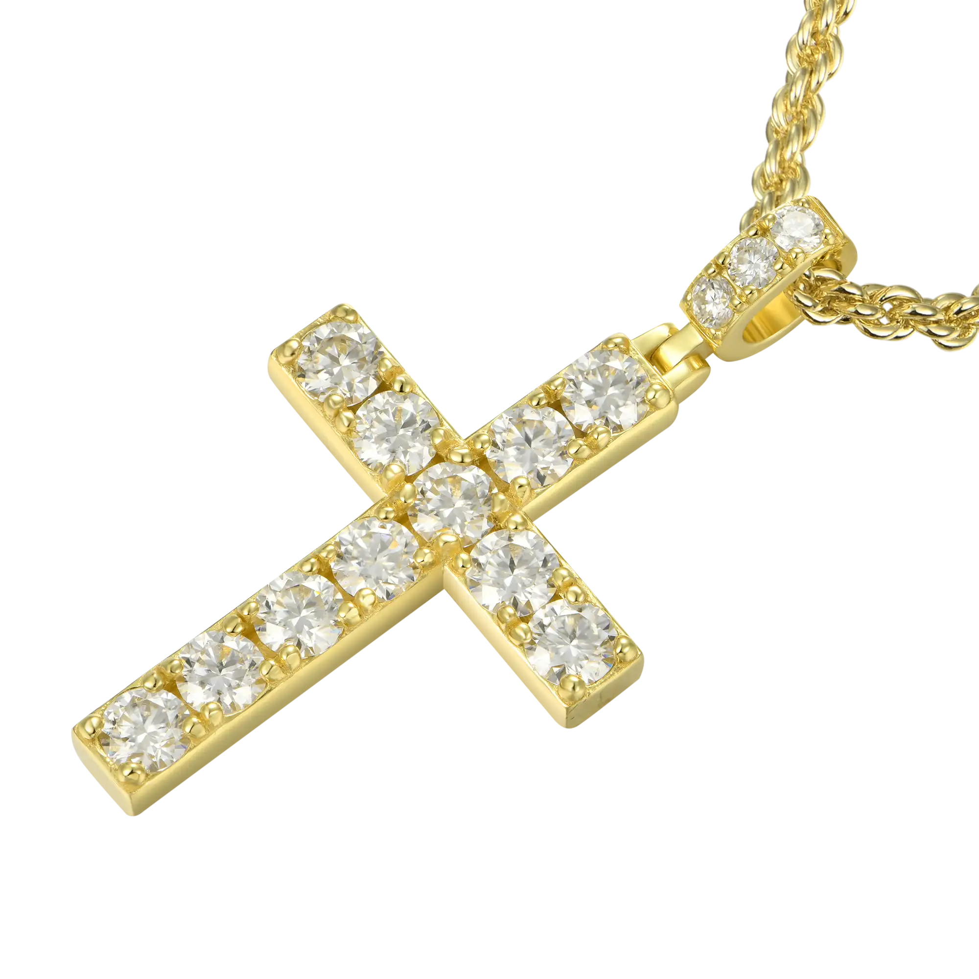 Solid Tennis Cross Pendant - Large - Image 10